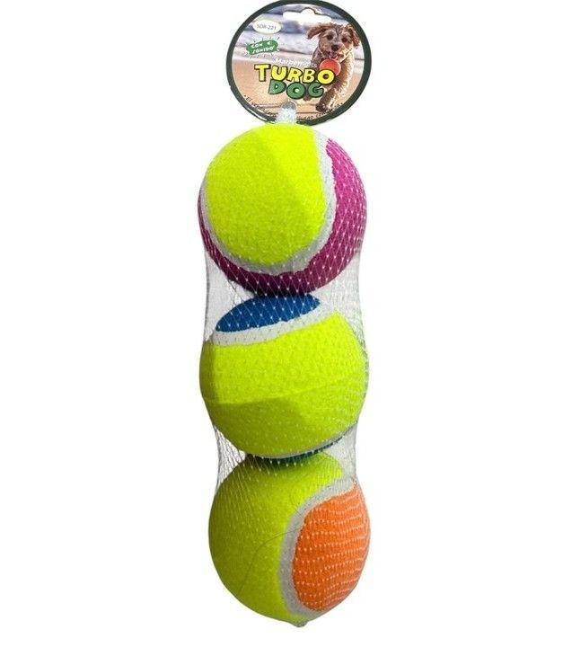 Pack 3 Juguete Para Perro Pelota Tenis Con Sonido Multicolor-2