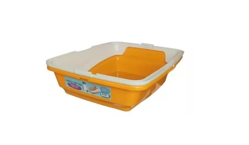 Arenero Ó Bandeja Sanitaria Con Borde + Pala Para Gatos Naranja-2