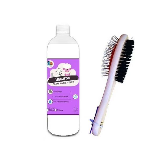 Kit Shampoo Para Perro Pelaje Blanco 1lt + Peine-0