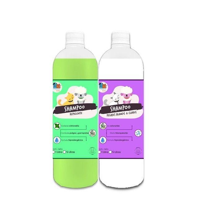 Pack Shampoo Perro Repelente Anti Pulgas + Pelaje Blanco 1lt-0