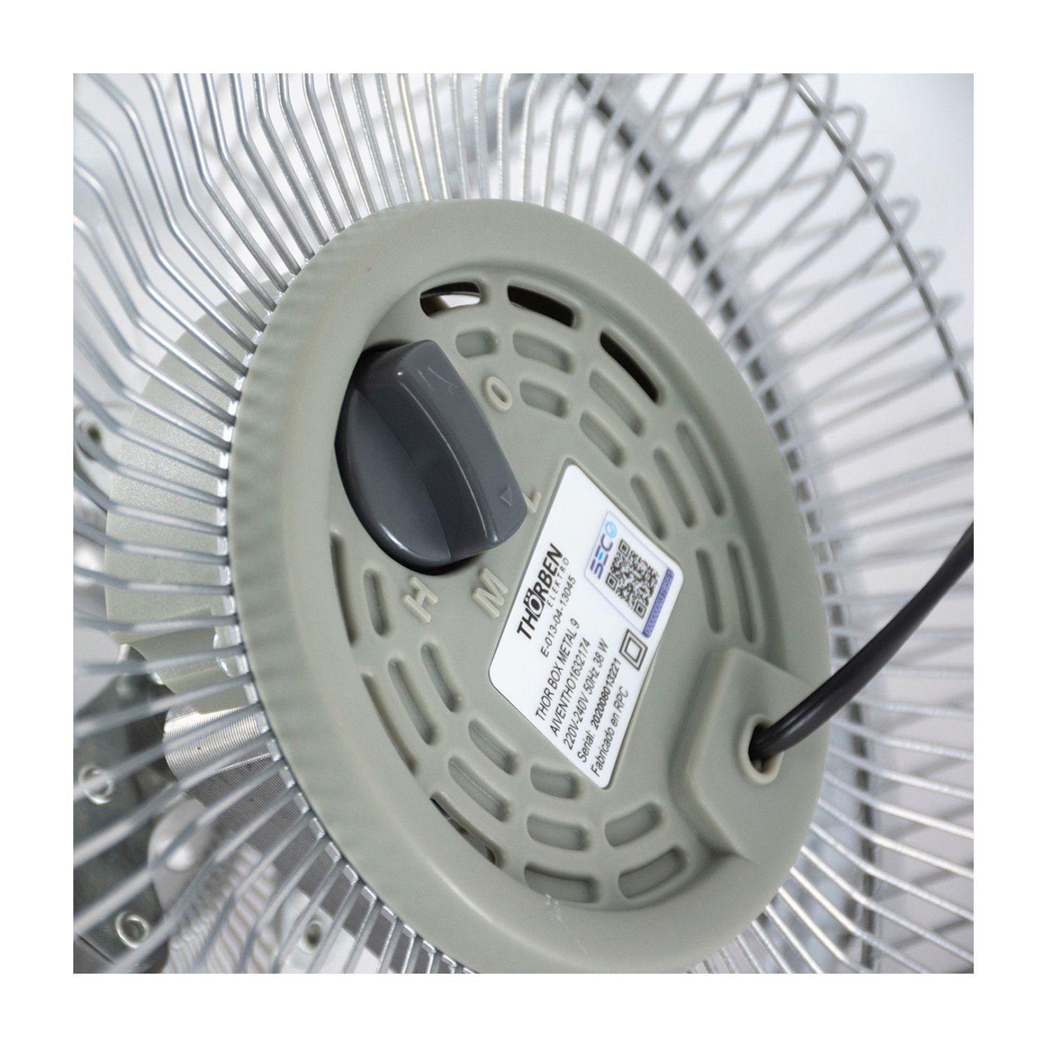Ventilador Mesa Thorben Box Metal 9 Aluminio 3 Vel 38W-3