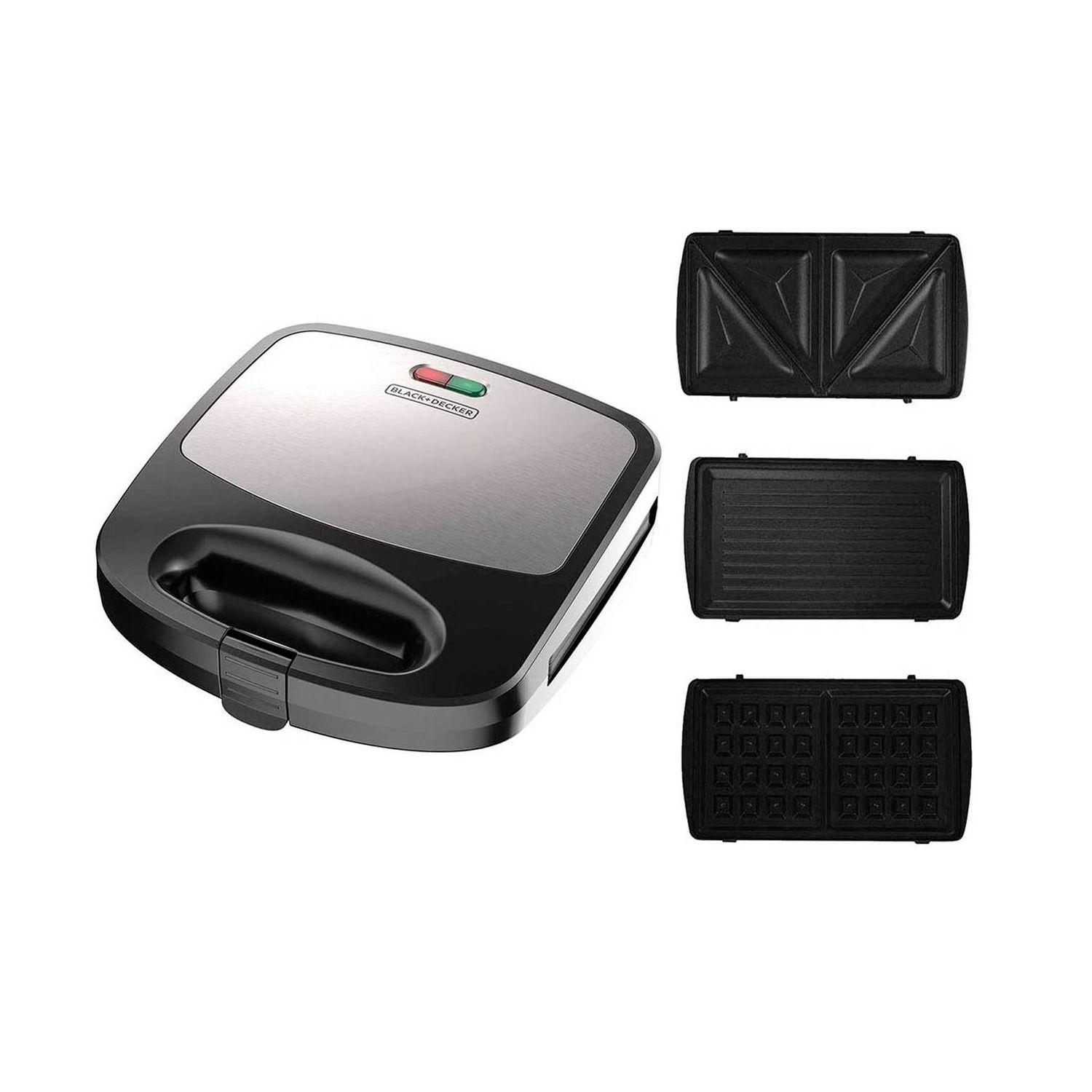 Sandwichera Black+Decker WM2000S 3en1 Waflera+Parrilla 700W-1