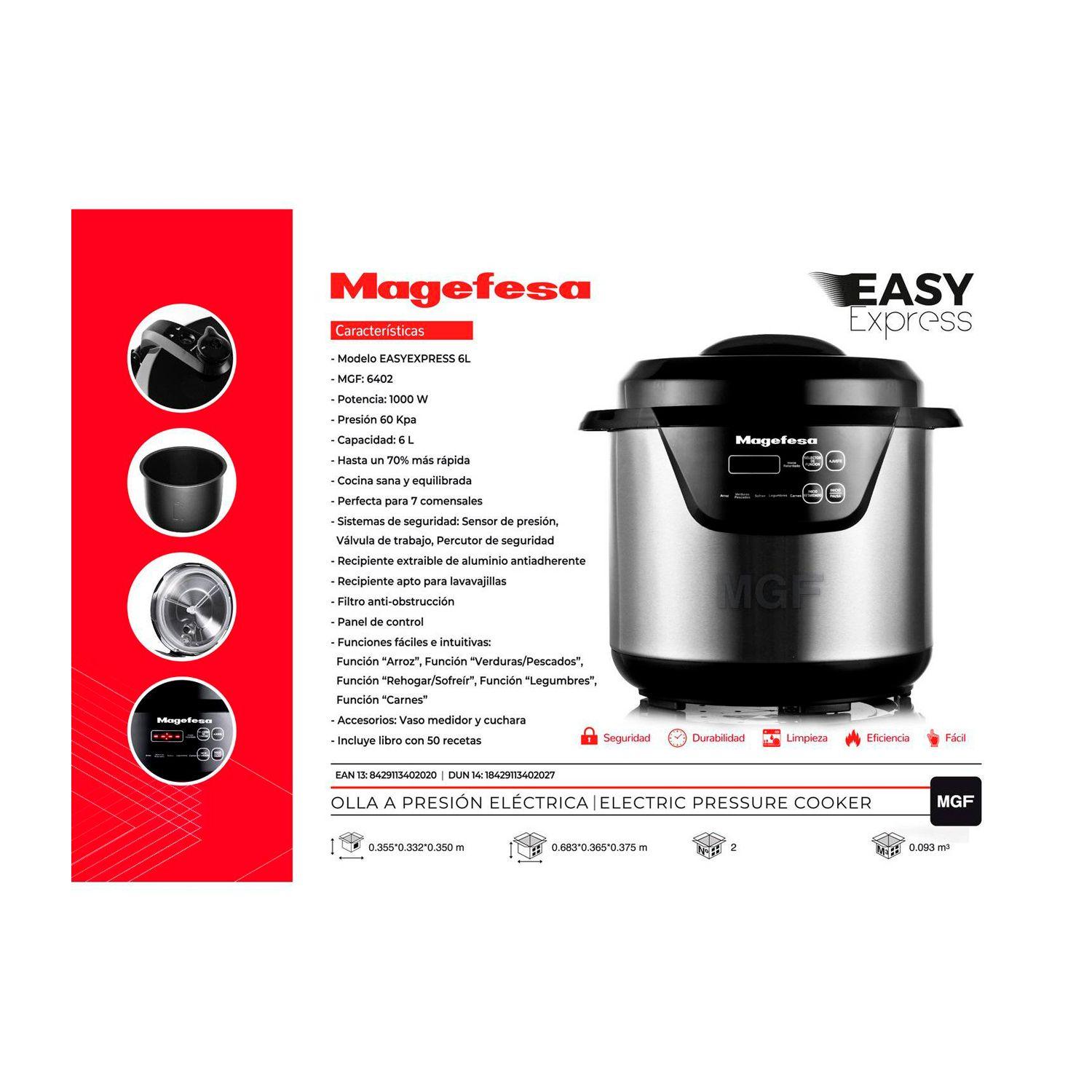Olla a Presión Electrica Magefesa Easy Express 6L MGF6402-3