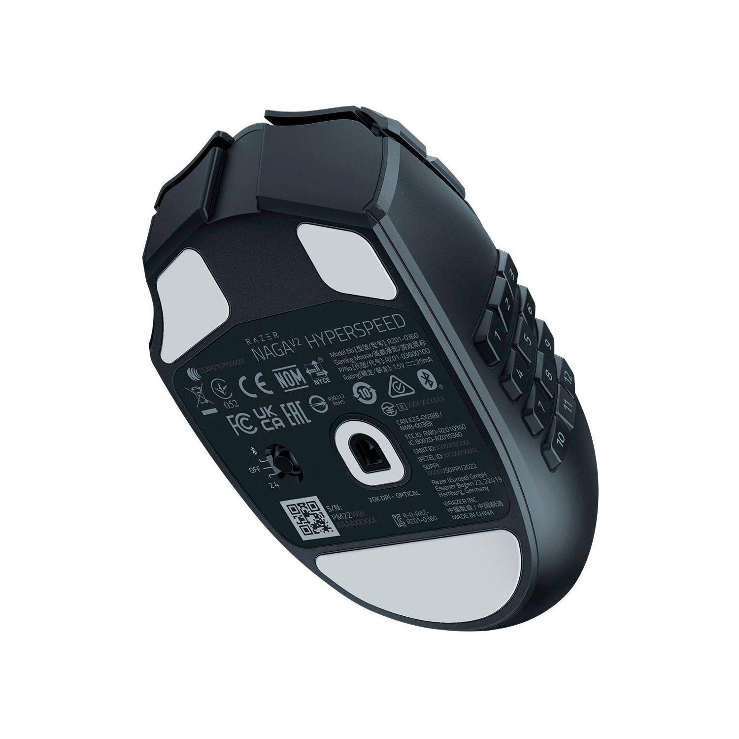 Mouse Gamer Inalámbrico Razer Naga V2 Hyperspeed Negro 25bot-3