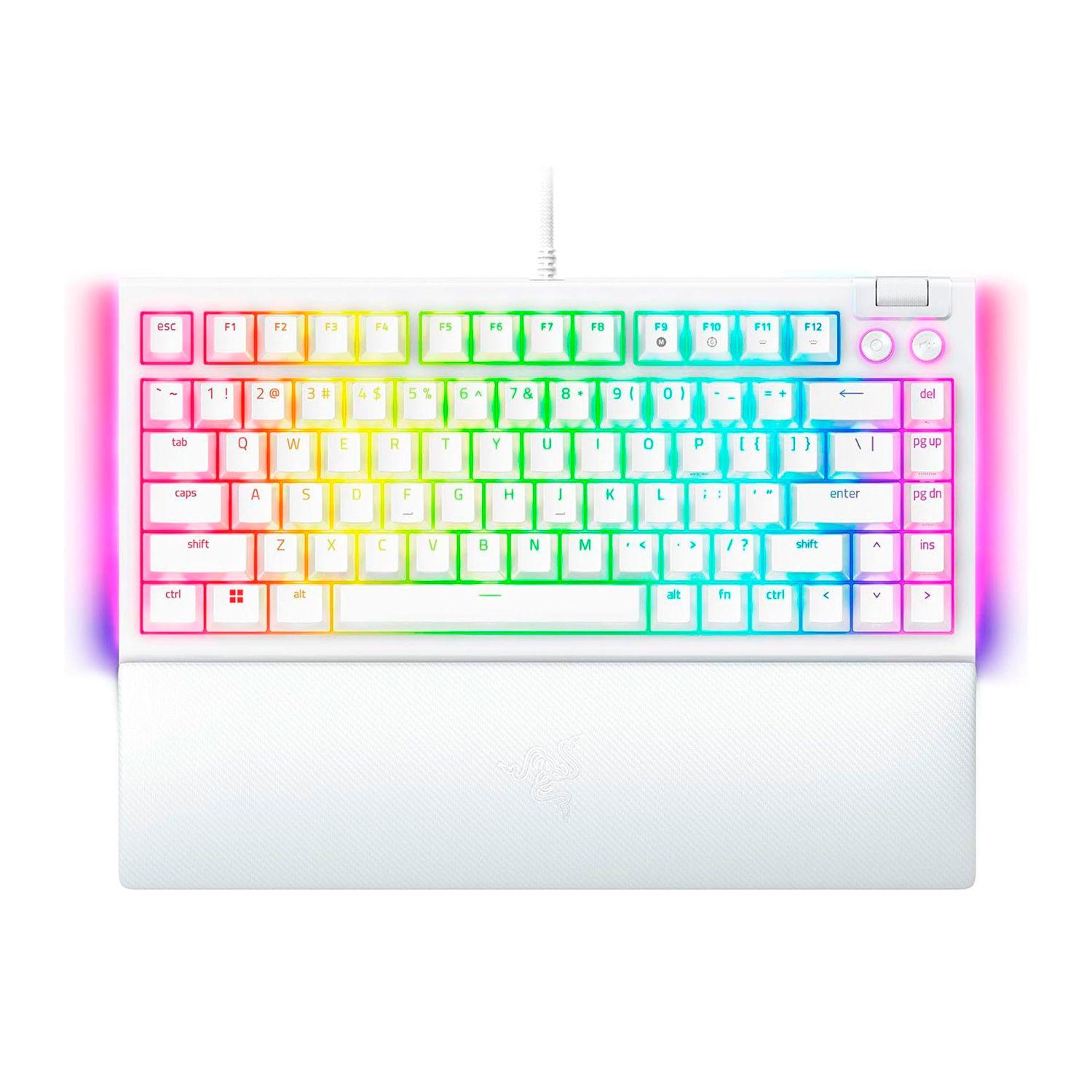 Teclado Razer Blackwidow V4 75% White Ingles SW Naranjo RGB-0