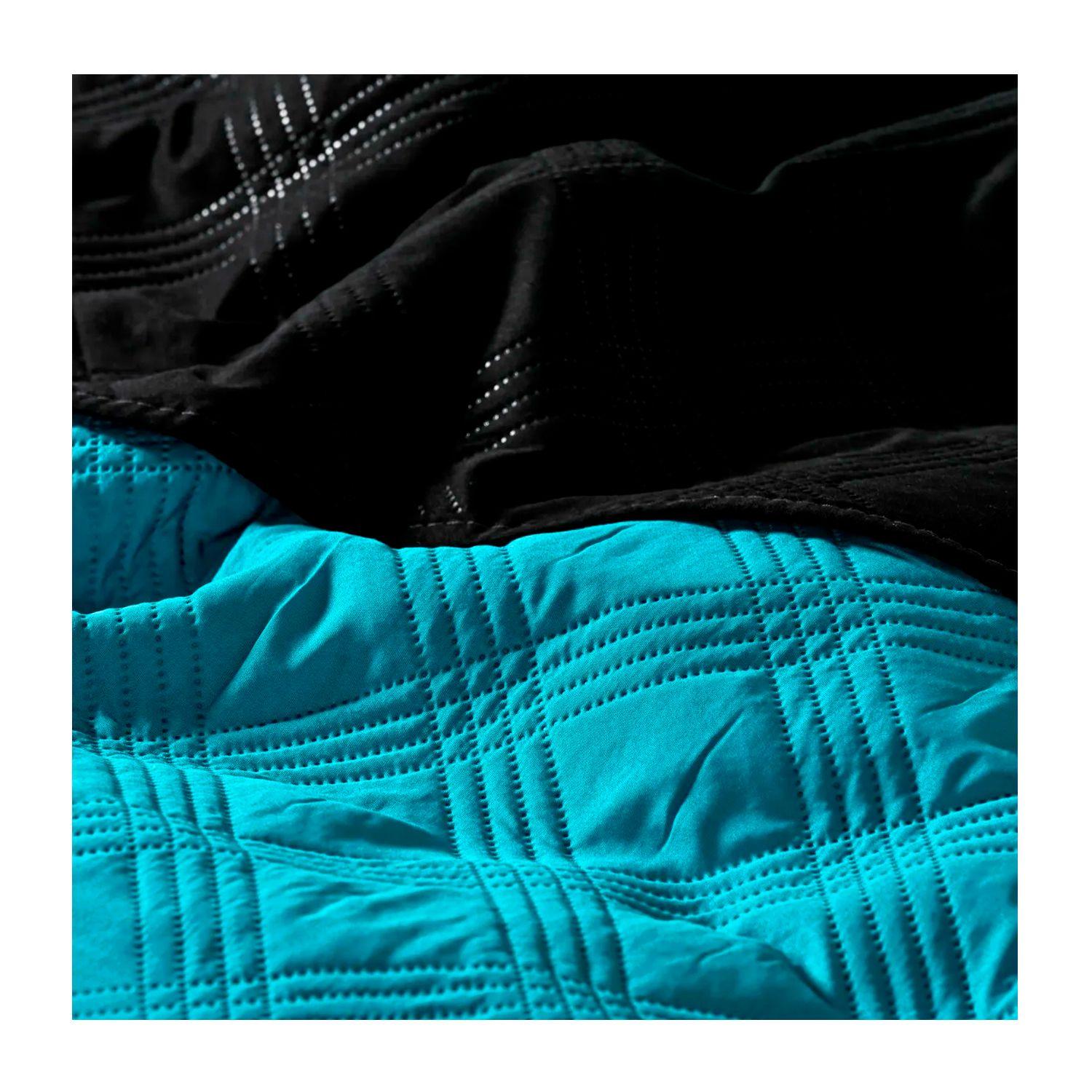 Quilt AF Bicolor Turq. Negro 2.5 + Sábanas 144H 50%Alg Dober-2