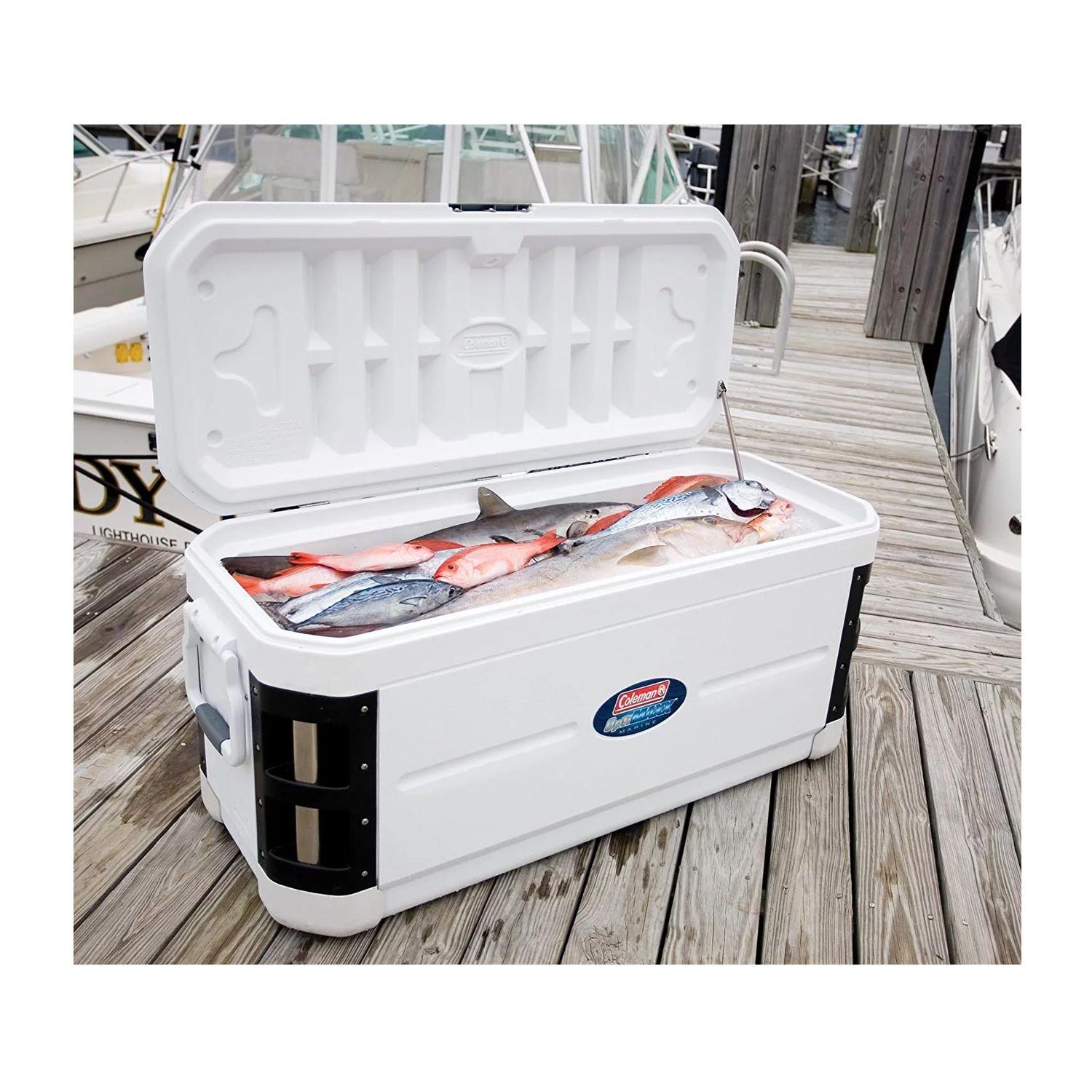 Cooler Coleman 200QT Marine White Tri-3