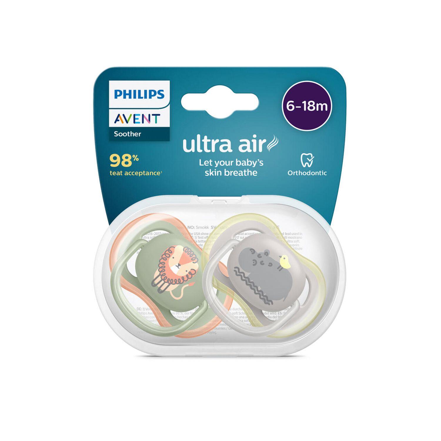 Chupete Avent Ultra Air León Hipopótamo 6-18m 2UN-3