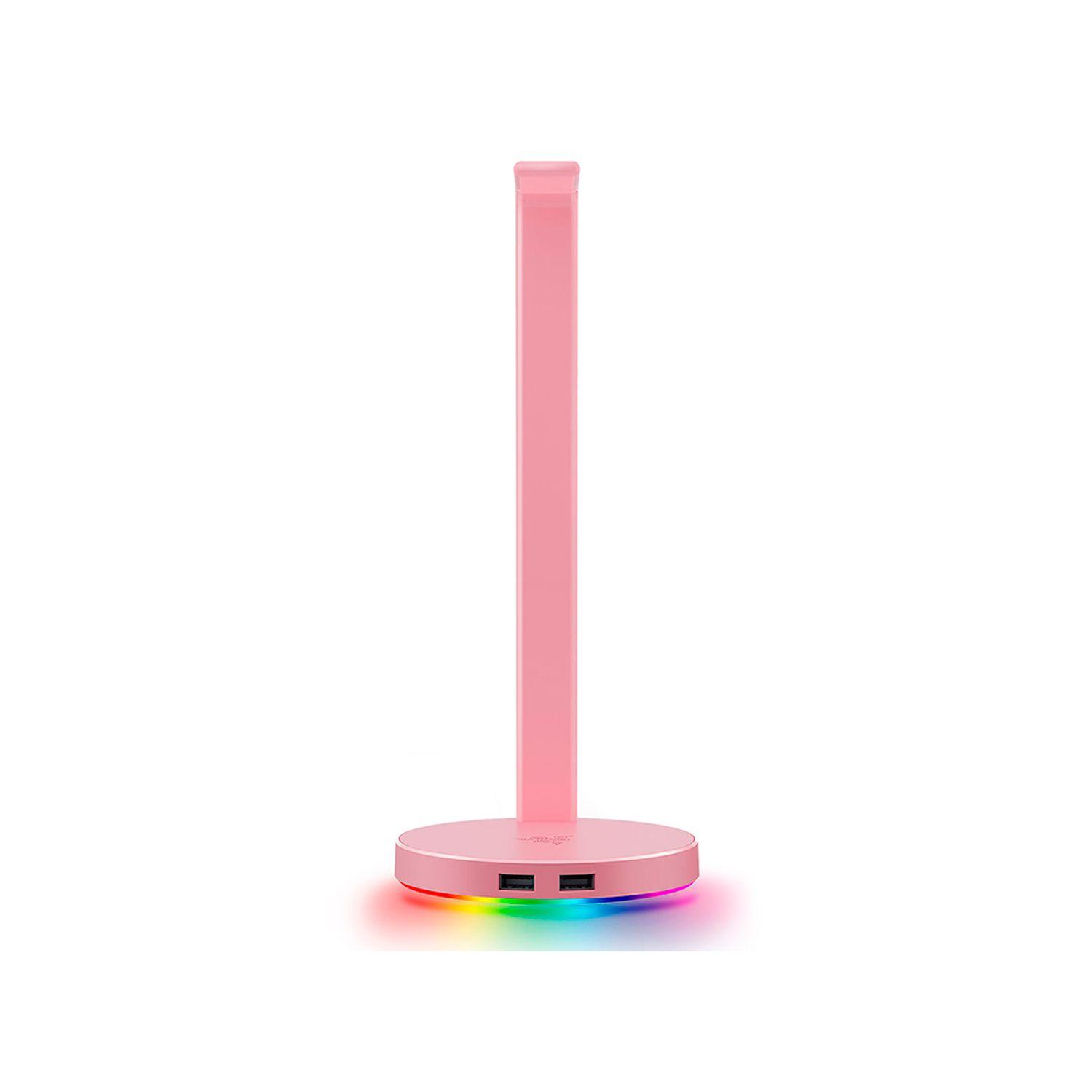 Soporte de Audífonos Razer Base Station V2 Quartz Rosado RGB-1