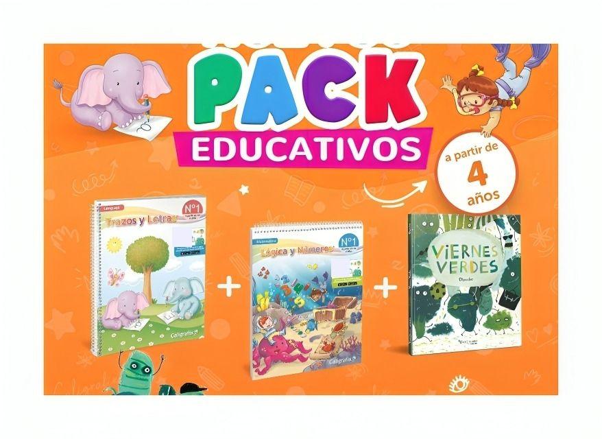 TEXTO PACK PREKINDER TRAZOS Y LETRAS 1 + LÓGICA Y NÚMEROS 1 + VIERNES VERDES |-0
