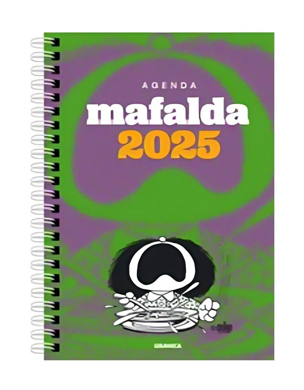 Agenda Mafalda 2025 Anillada Feminista Verde-Gris | Quino | 551-0