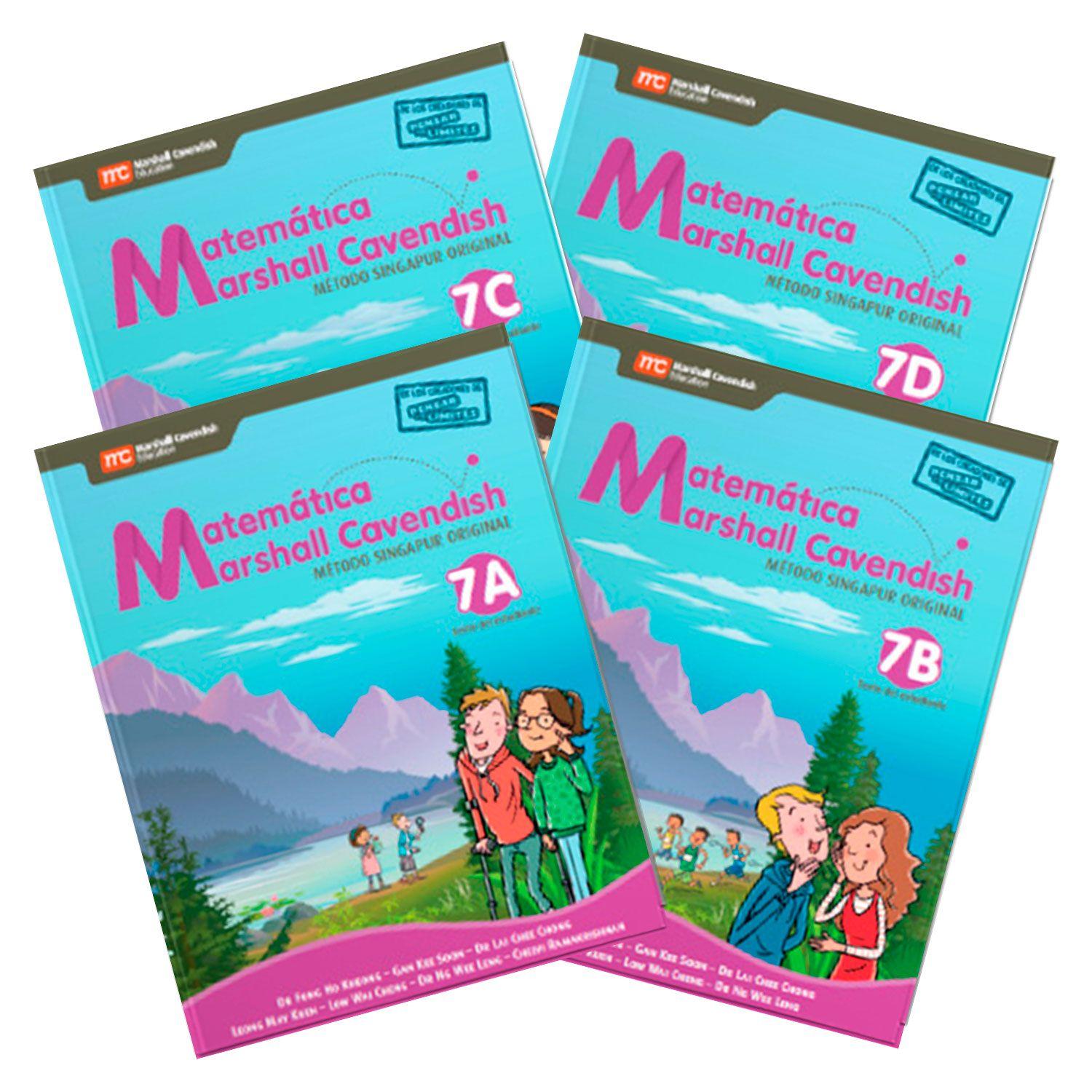 MATEMATICA MARSHALL CAVENDISH 7 BÁSICO -TOMOS 7A, 7B, 7C Y 7D. Editorial:-0