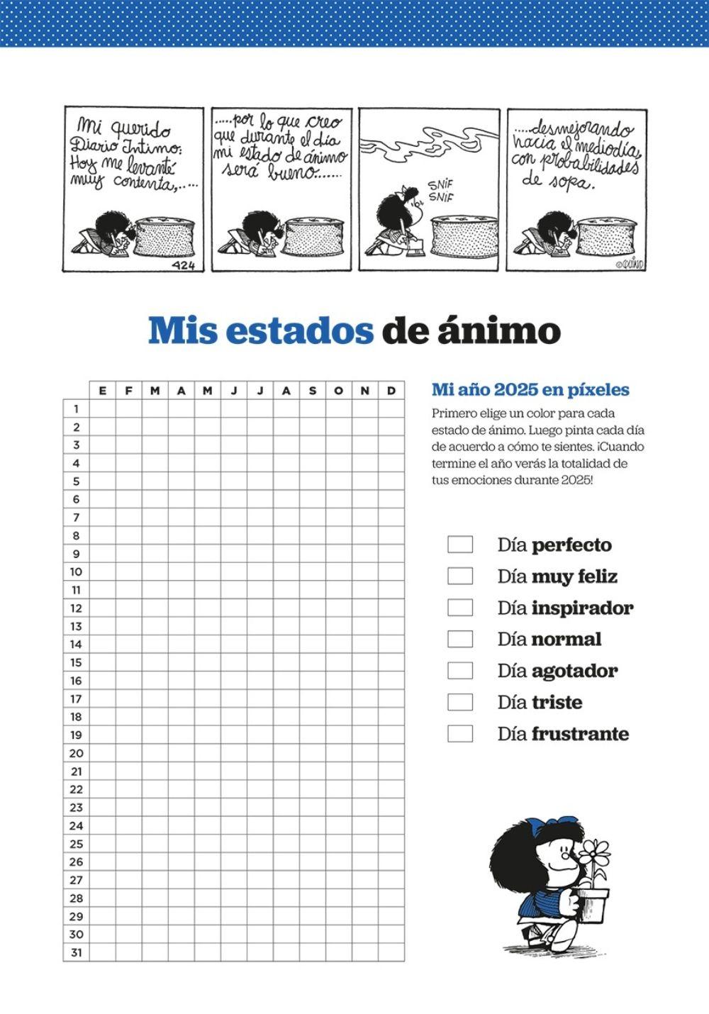 Agenda Mafalda 2025 Anillada Columna Verde | Quino | 346-2