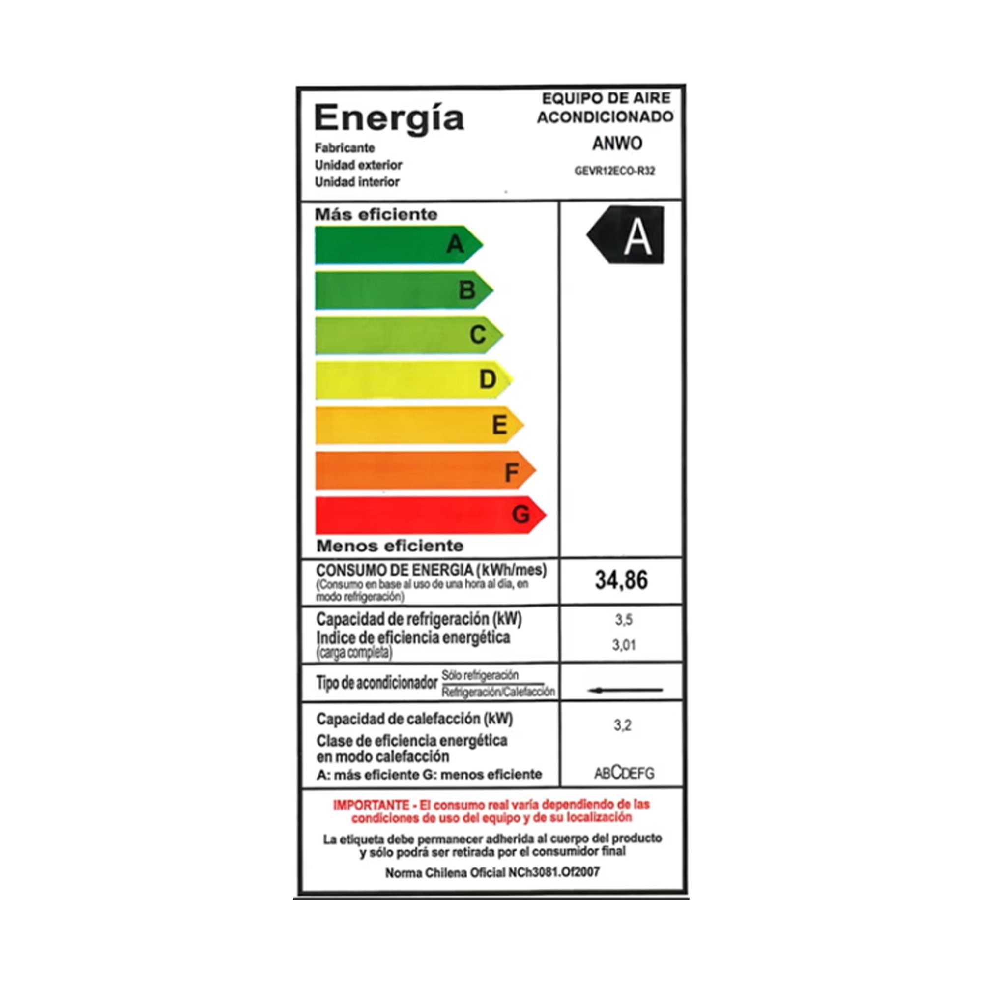 Aire Acondicionado Anwo Ventana 12 000 BTU-3