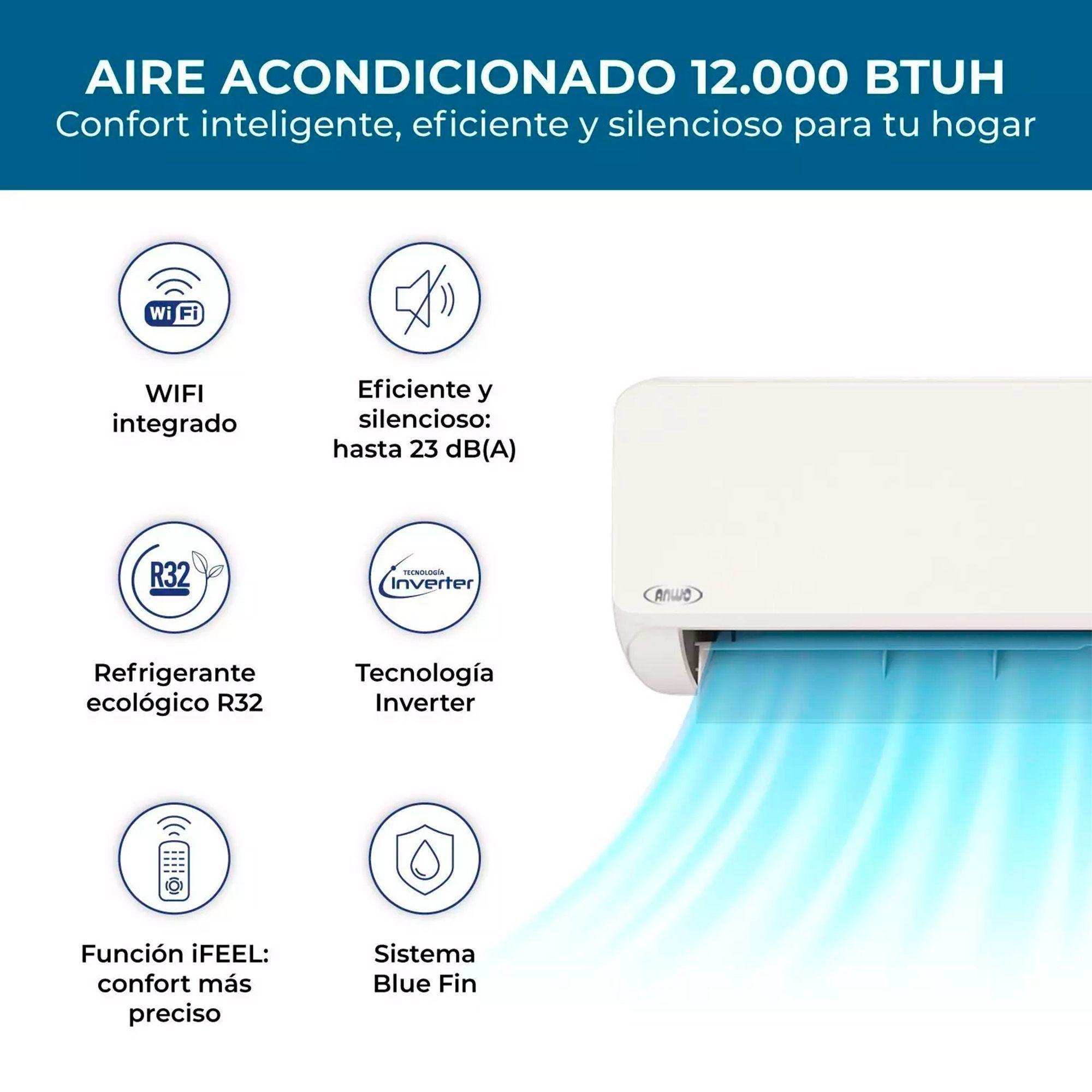 Aire Acondicionado Anwo Split EcoFlow 12.000 BTU Inverter R32-2