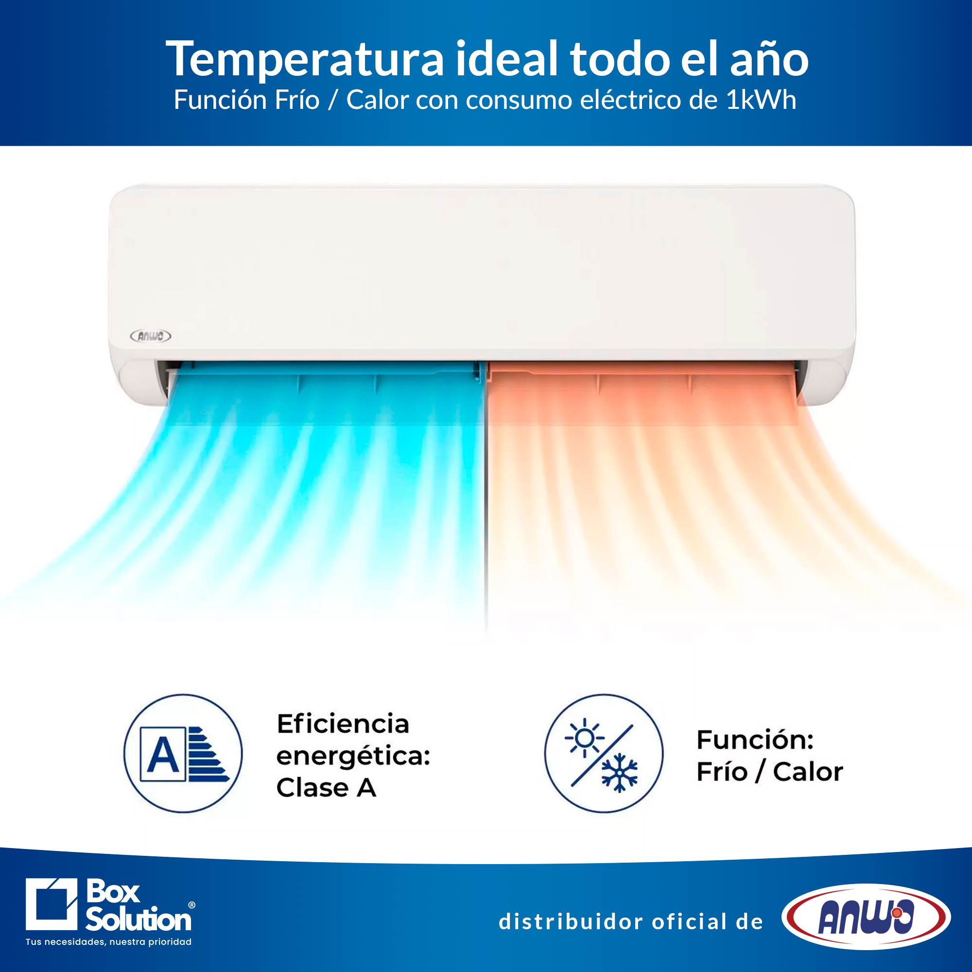 Aire Acondicionado Anwo Split Muro EcoFlow 24.000 BTU Inverter R32-2