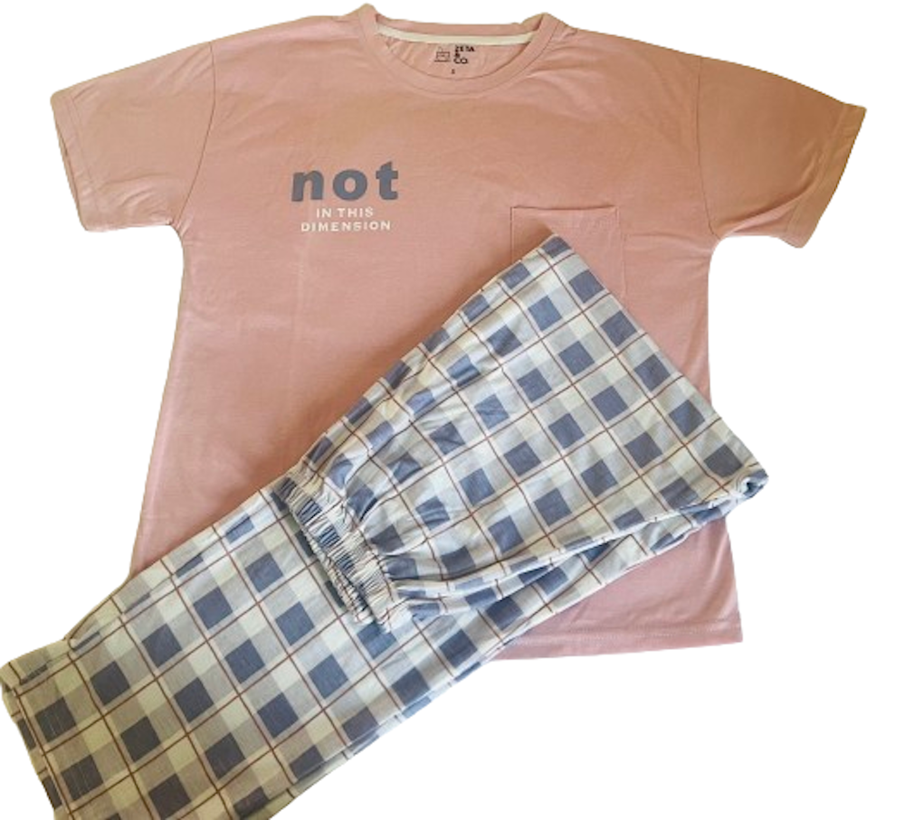 Pijama algodón Teen Niña Rosado cuadrille-0