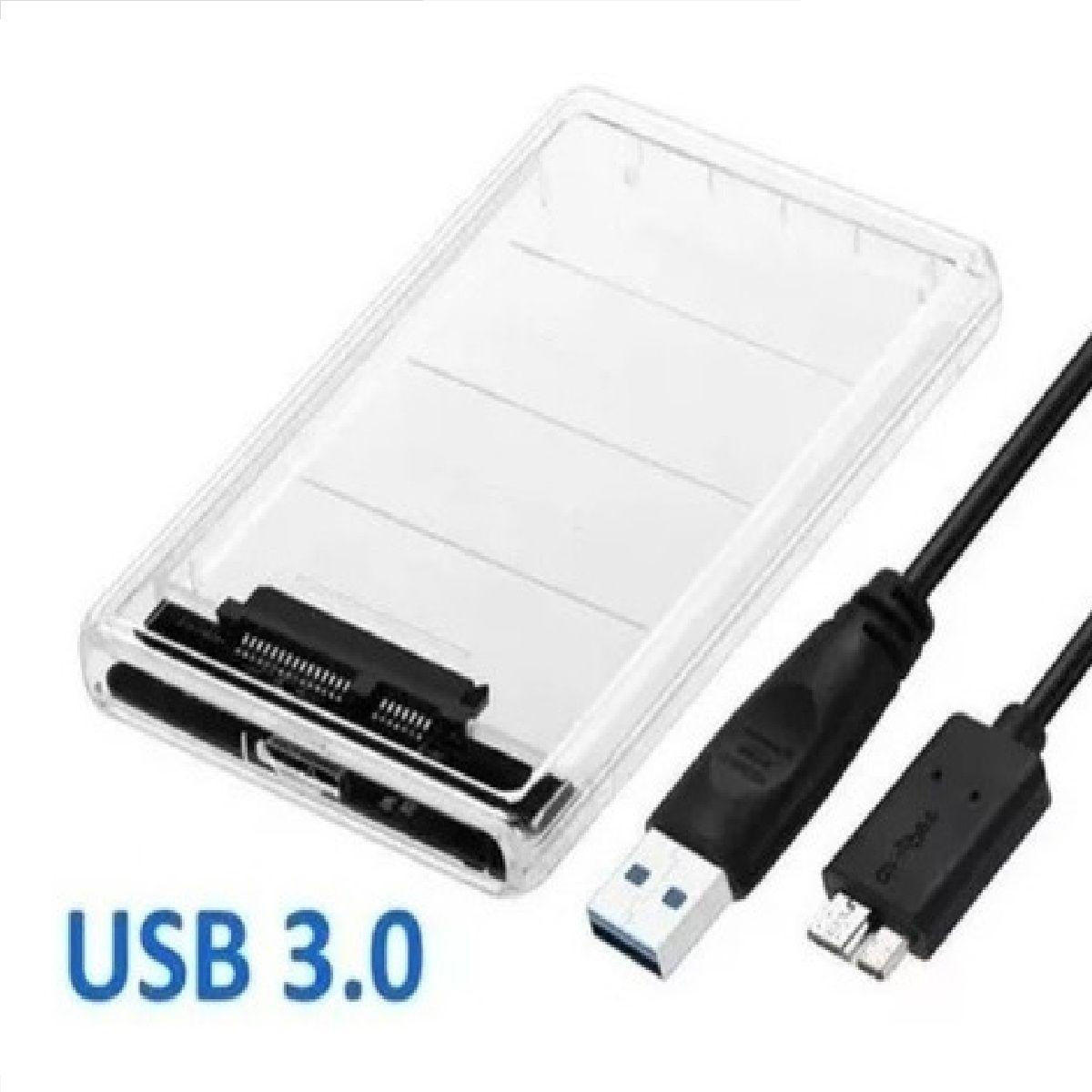 Cofre Case Transparente Disco Duro Sata2.5 Usb3.0 B9-1