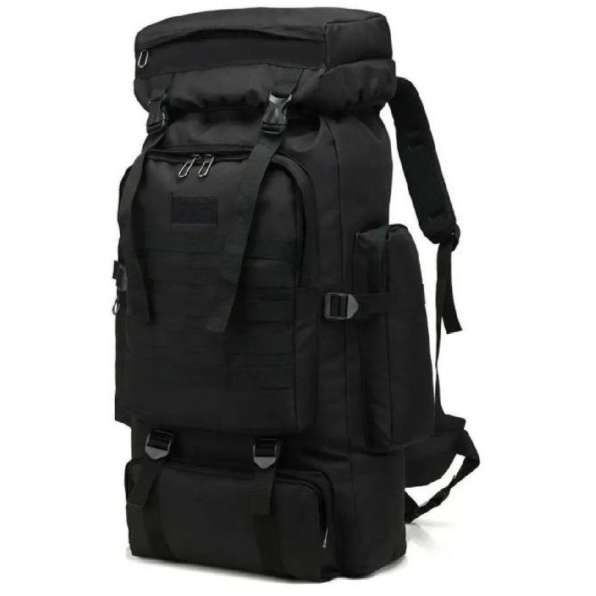 Mochila Táctica Militar Trekking Senderismo 80 Litros Negra-0