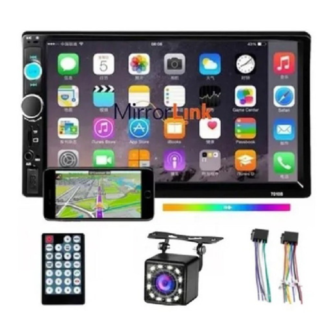 Radio De Auto 2 Din Cámara 7010b Táctil Mirrorlink 7' B2-1