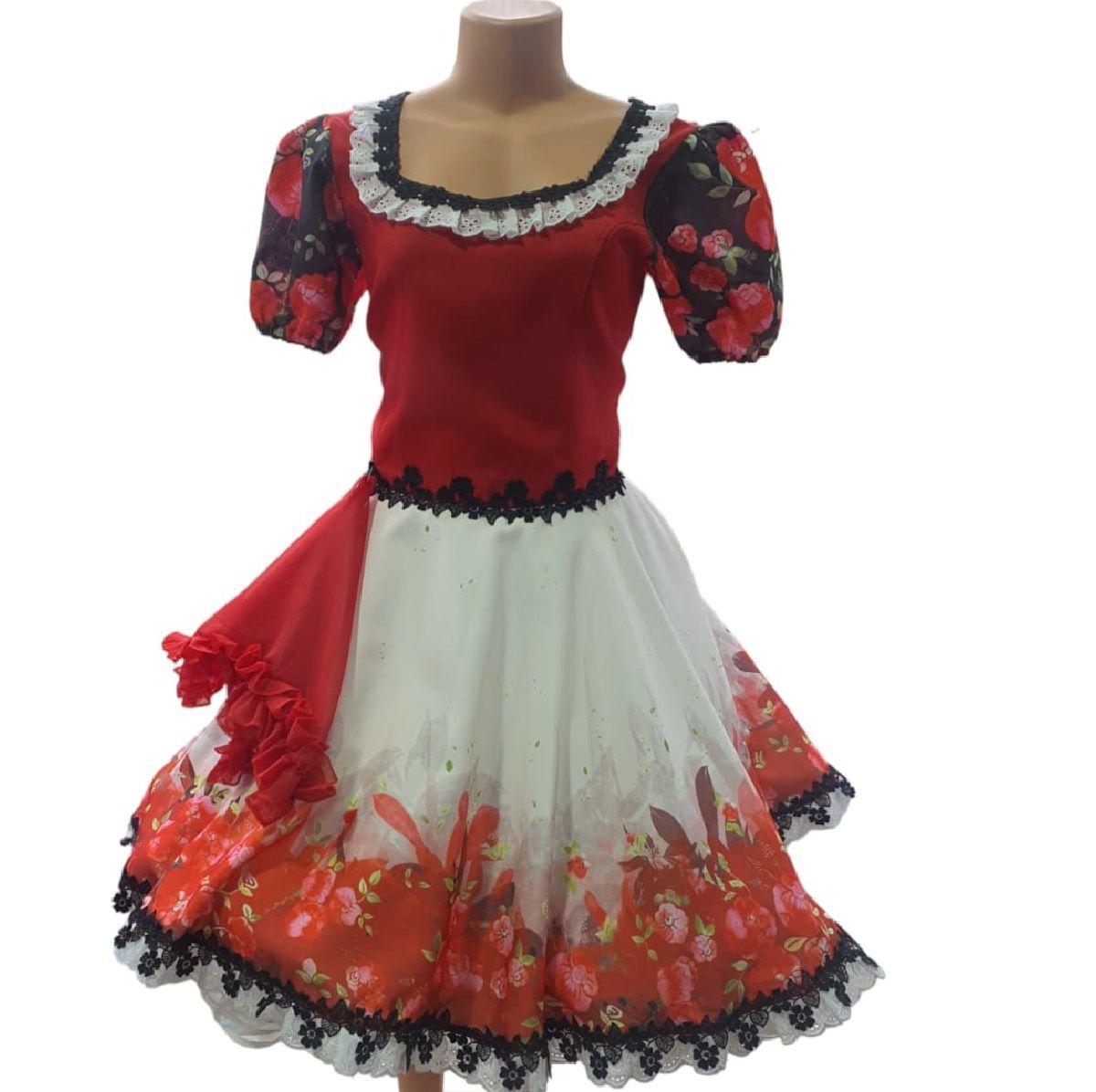 VESTIDO DE HUASA, FIESTAS PATRIAS CHILE, Rojo Juvenil-0