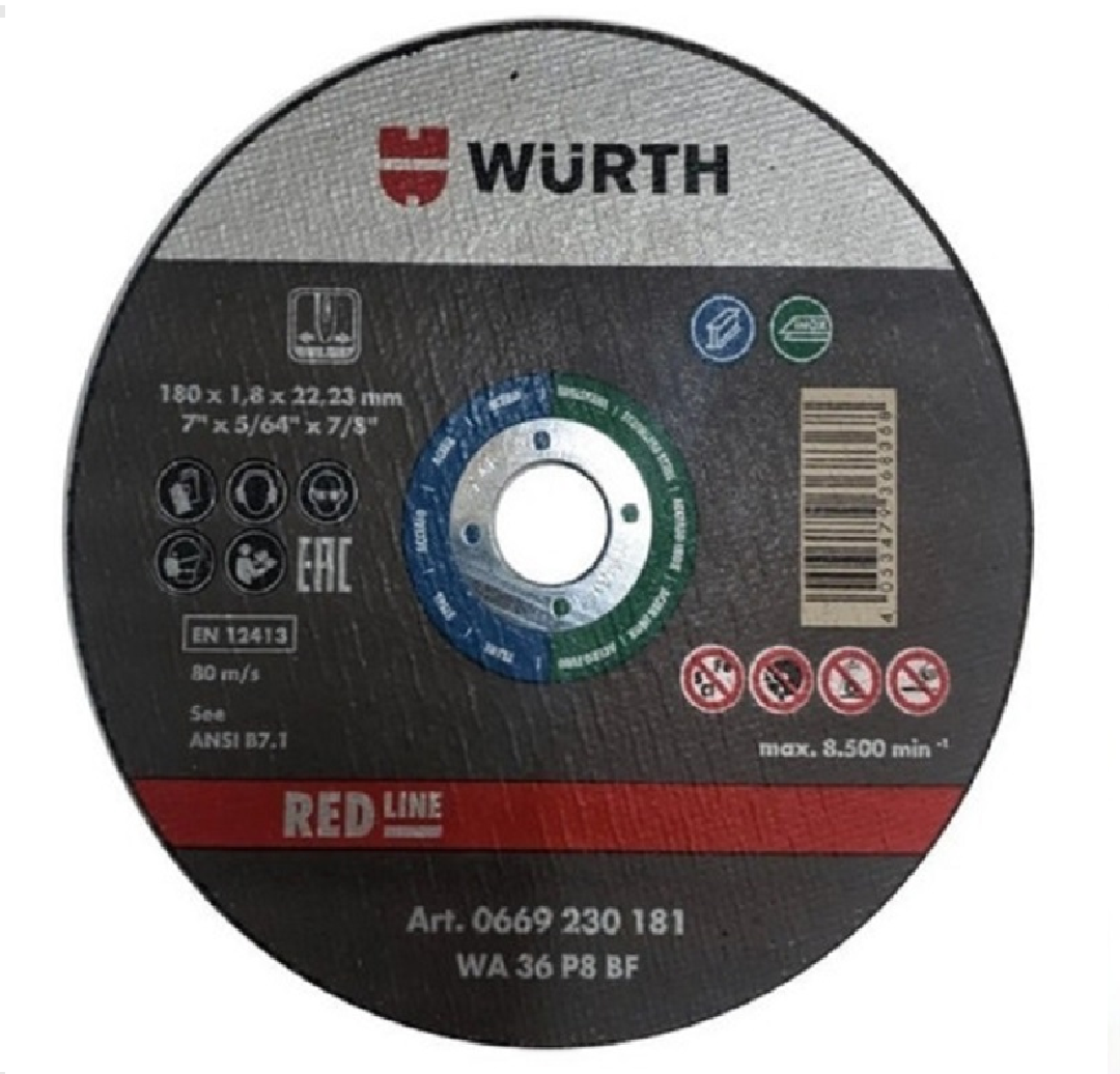 Disco De Desbaste Würth 7'' Pack 05 Unidades Acero-1