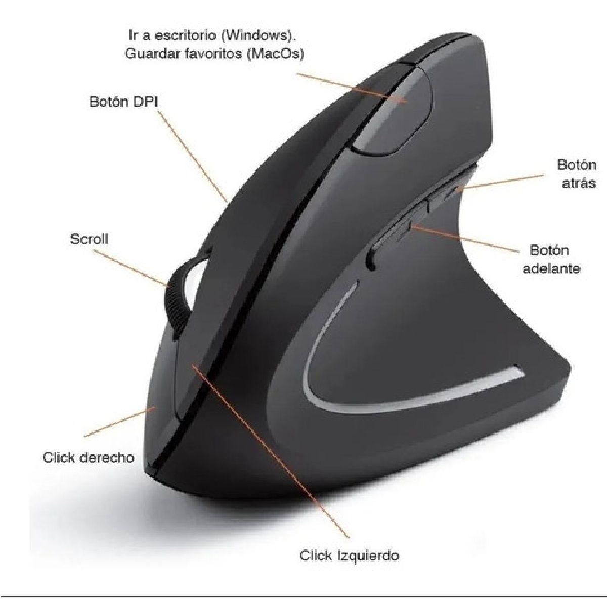 Mouse Optico Vertical Ergonomico Inalambrico B10-1
