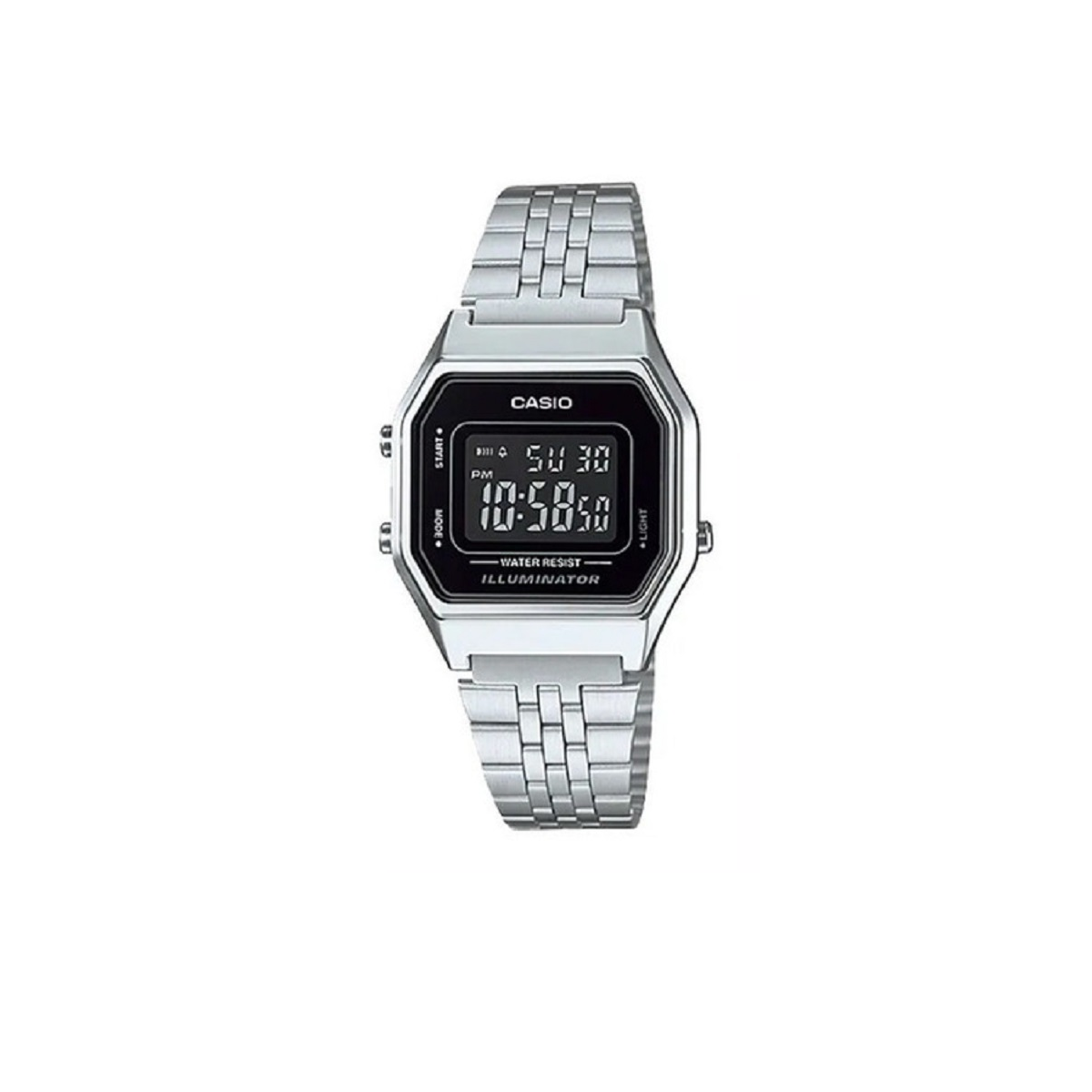 Reloj Mujer Casio La680wa-1b Plateado Digital -0