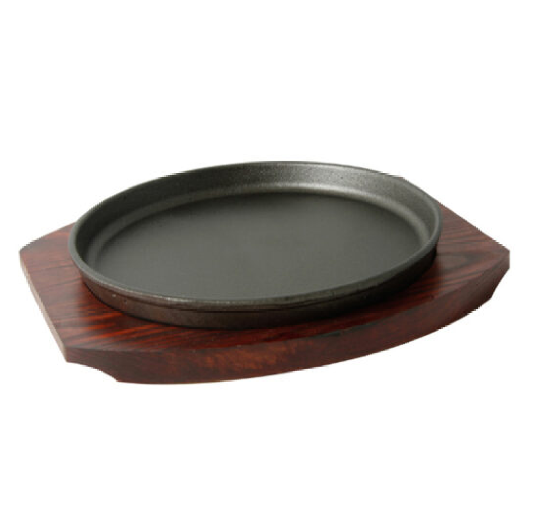 Plato Ovalado Fierro Con Base Madera 28x18cm Lugano-3