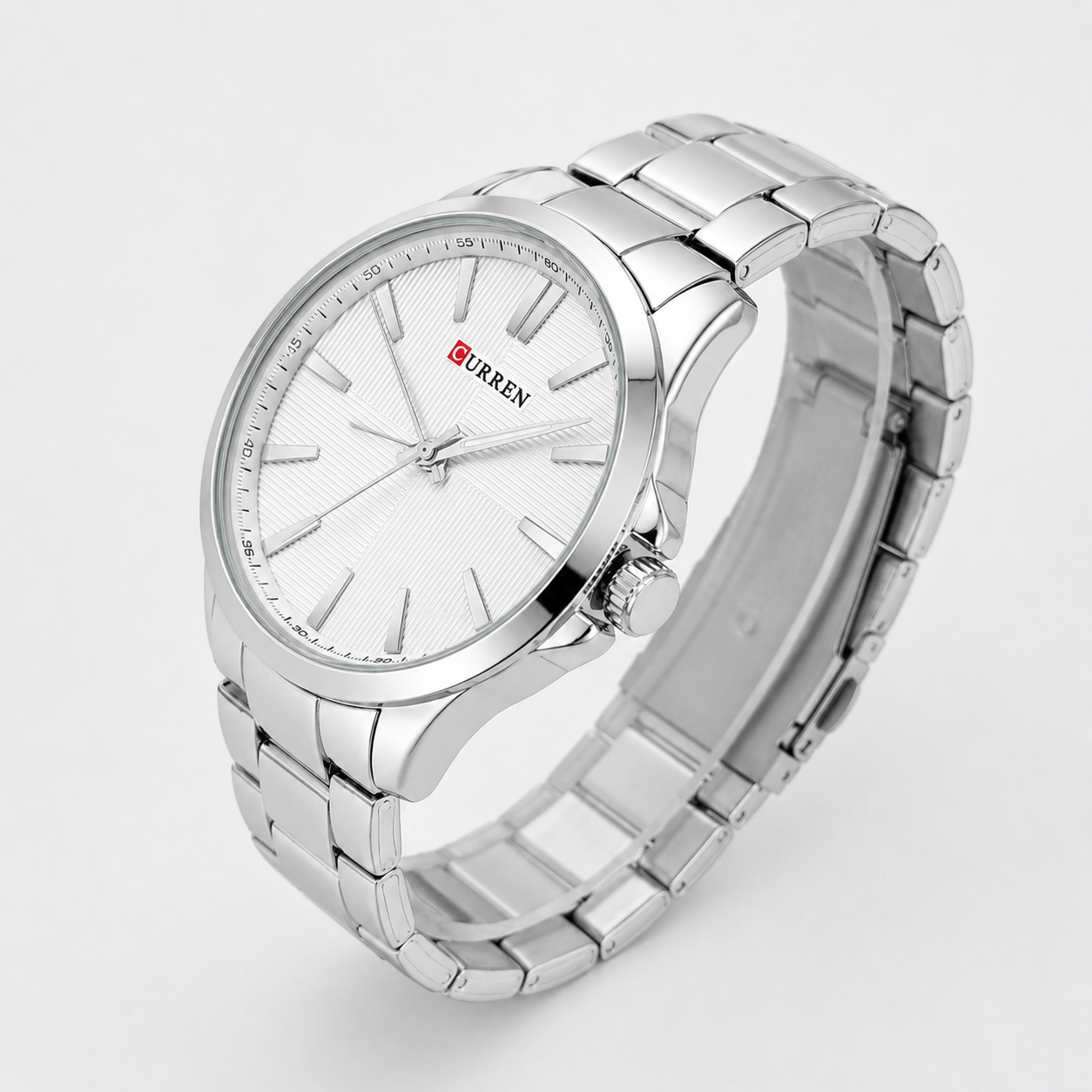 Reloj Curren para caballero 8322-2 Metal plateado con esfera blanca-2