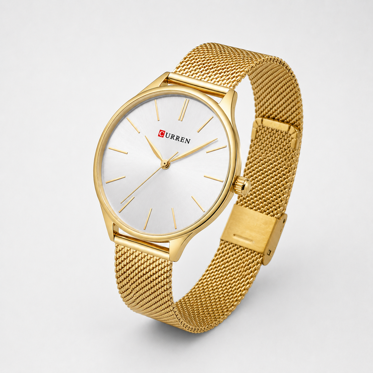 Reloj Curren para dama 9024-4 Metal dorado con esfera blanca-2