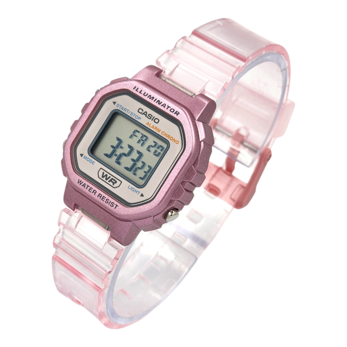 Reloj Casio dama LA-20WHS-4A correa resina rosa transparente-2