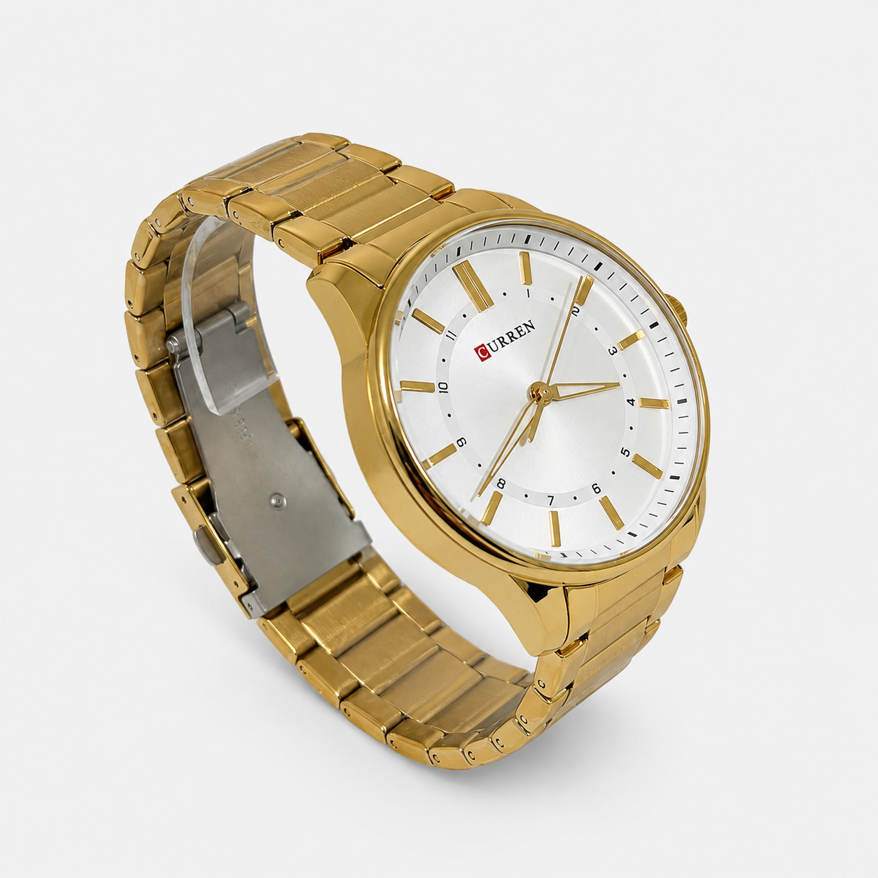 Reloj Curren para caballero 8430-4 Metal dorado con esfera blanca-1