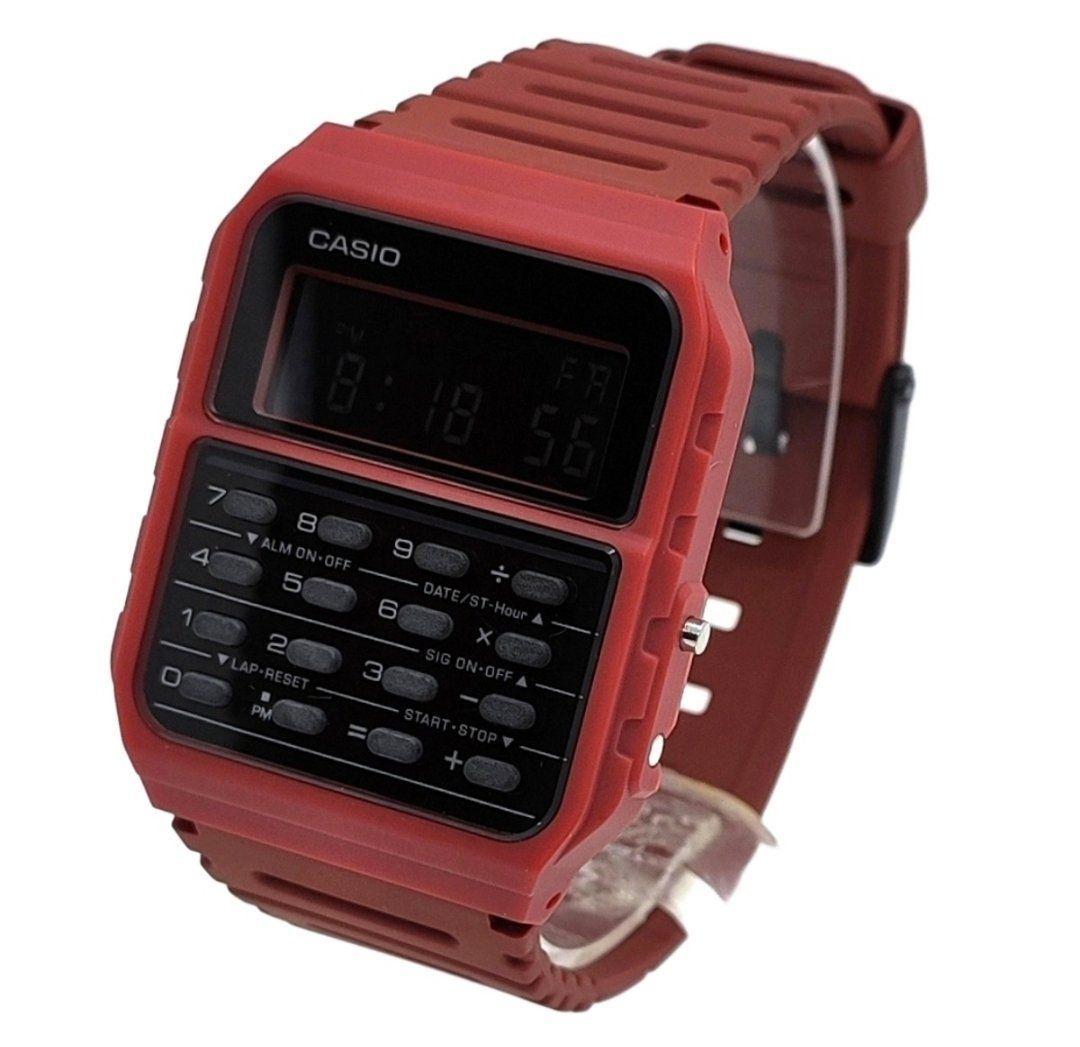 Reloj Casio Vintage Calculadora Ca-53wf-4b burdeo resina-3