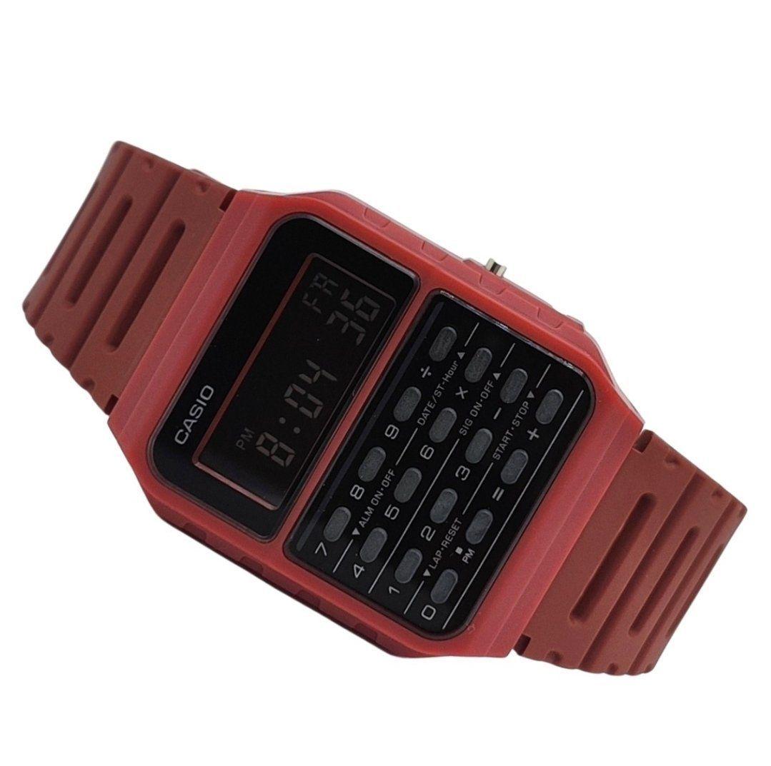 Reloj Casio Vintage Calculadora Ca-53wf-4b burdeo resina-4