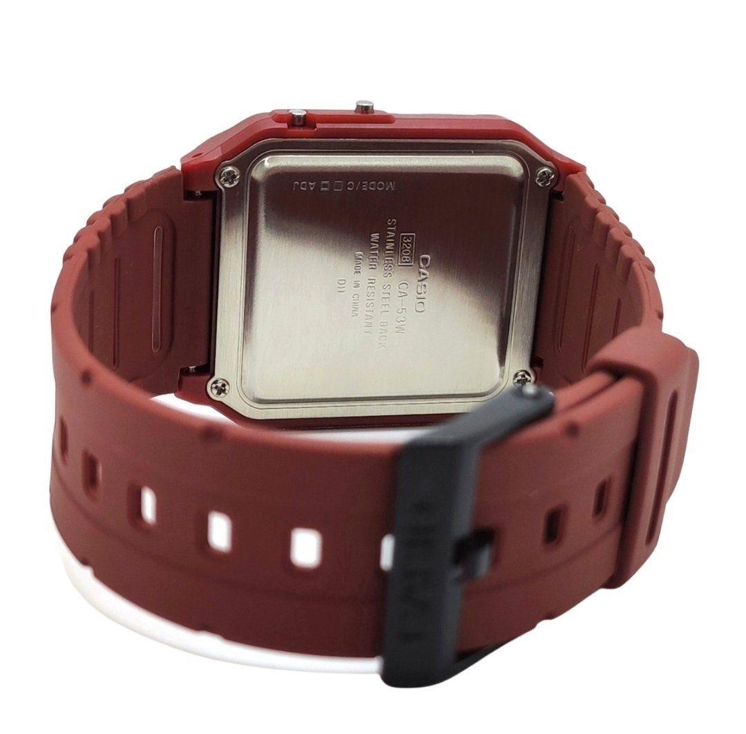 Reloj Casio Vintage Calculadora Ca-53wf-4b burdeo resina-5