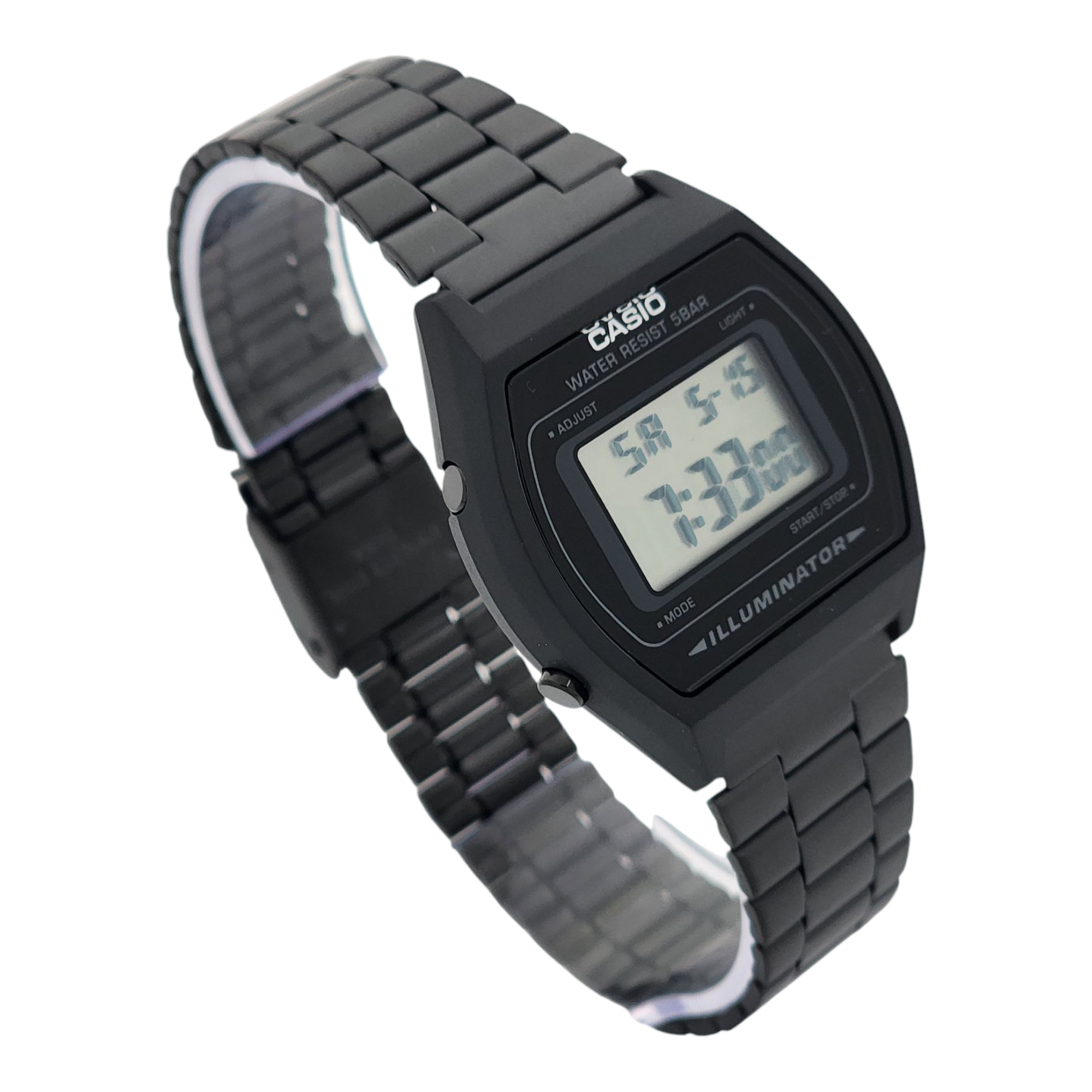 Reloj Casio B-640WB-1A negro correa acero inoxidable-2