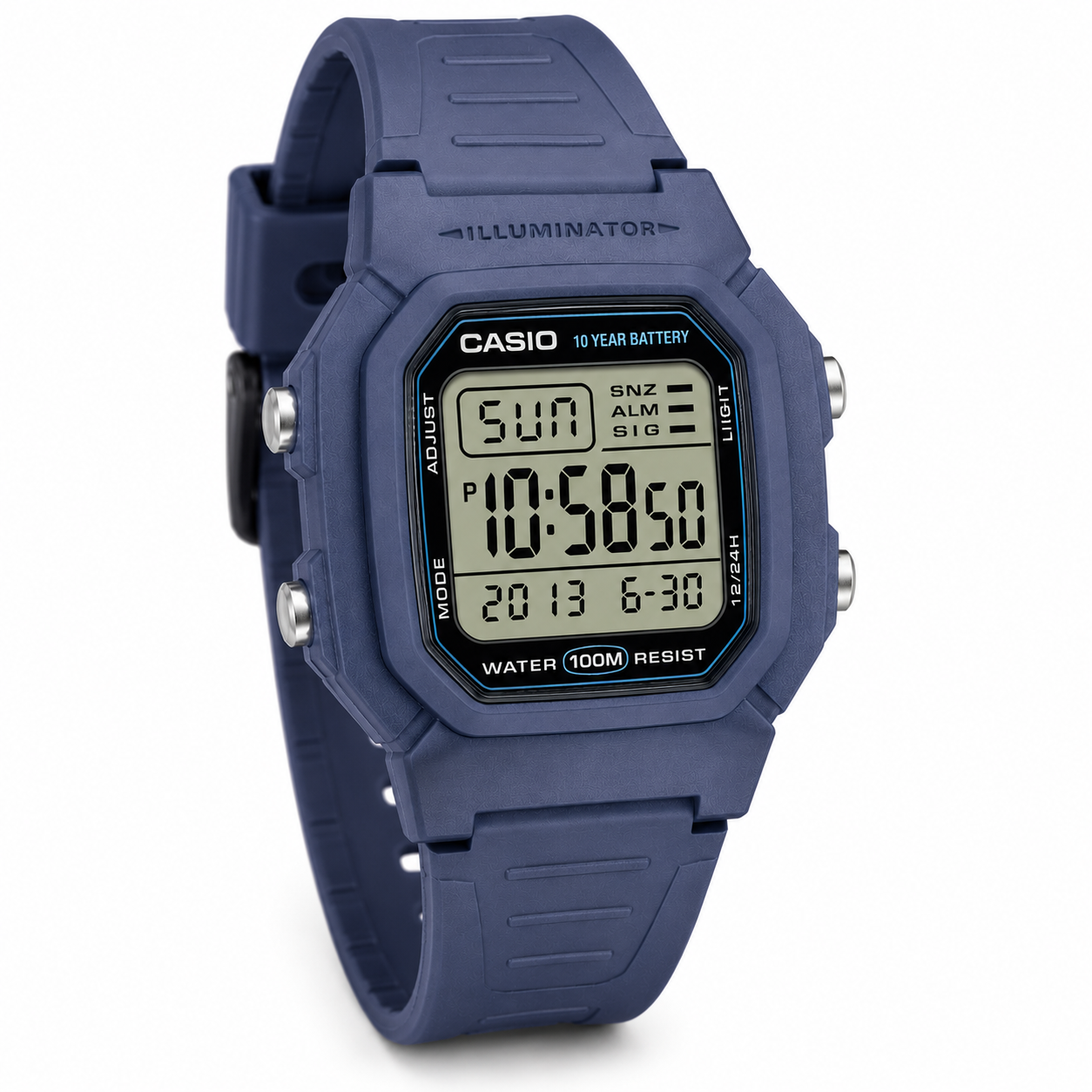 Reloj Casio caballero W 800H 2AV correa resina azul-2