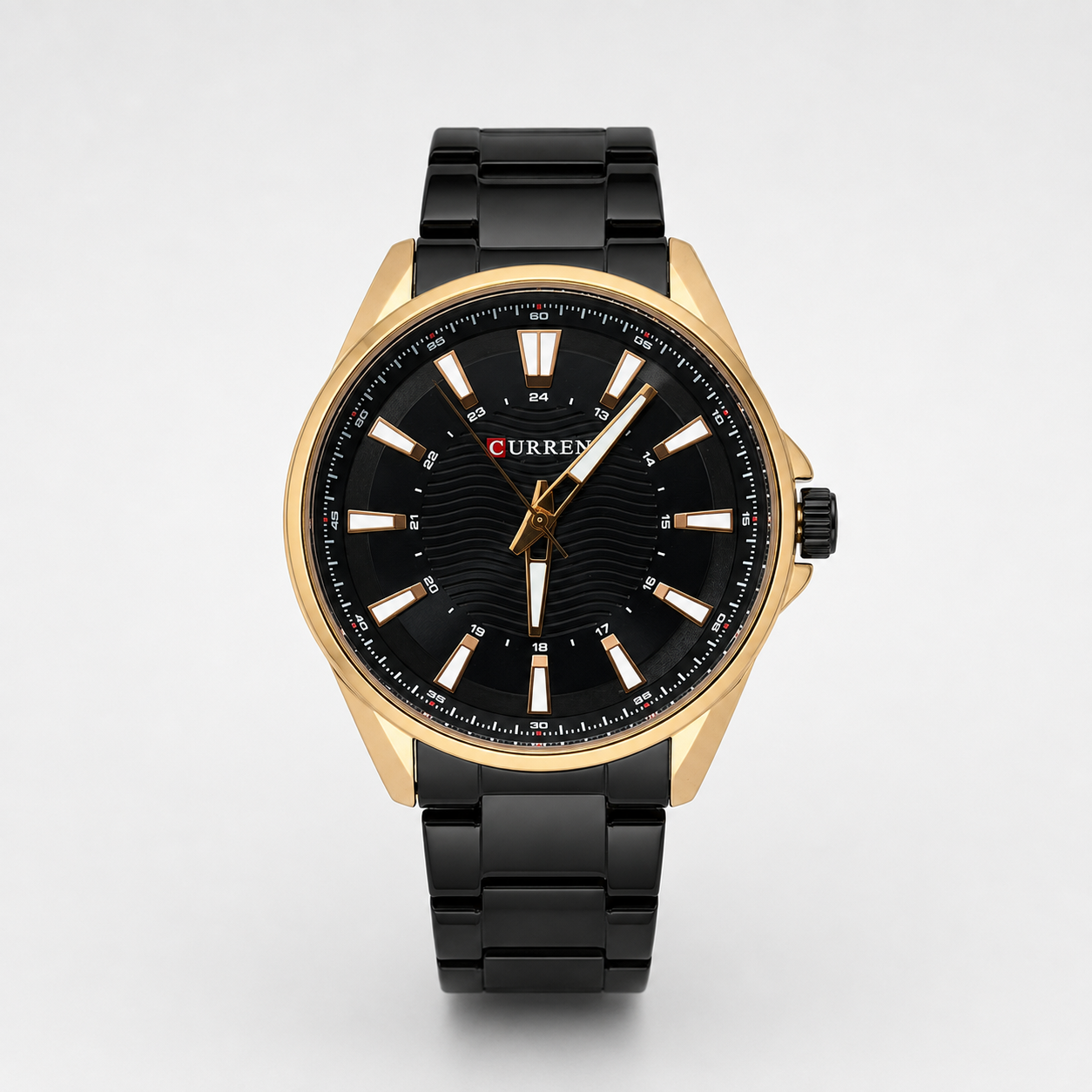 Reloj Curren para caballero 8424-4 Metal negro con detalles cobre-0