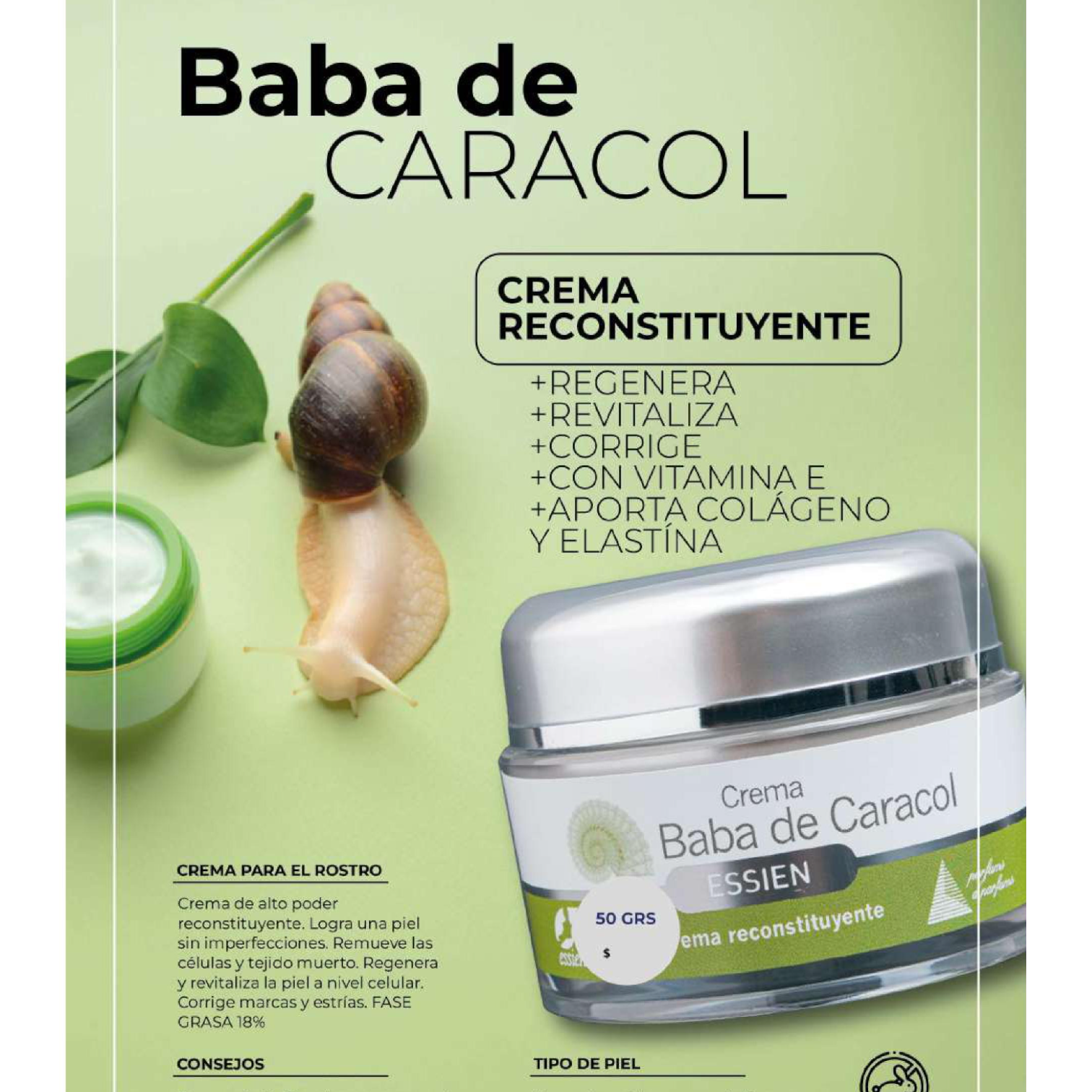 Crema Baba de Caracol 50grs Essien-2