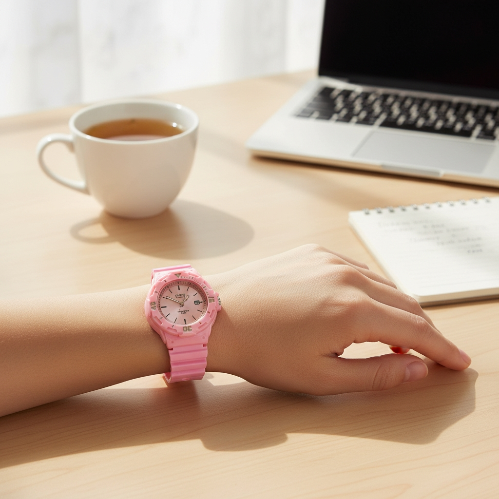 Reloj Pulsera Casio LRW-200H-4E4V Con Correa De Resina Color Rosa-5