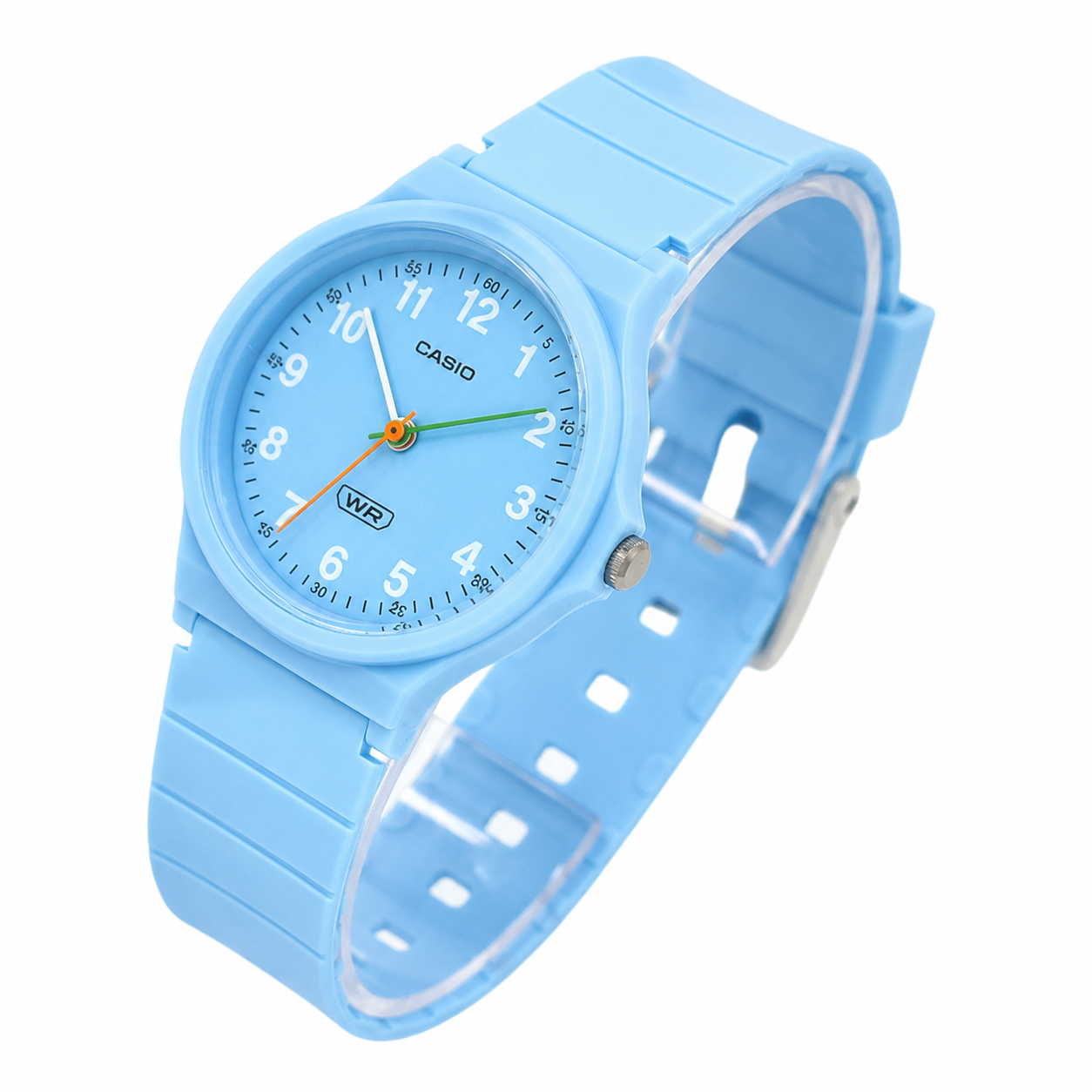 Reloj Casio dama LQ-24B-2B correa resina celeste-2