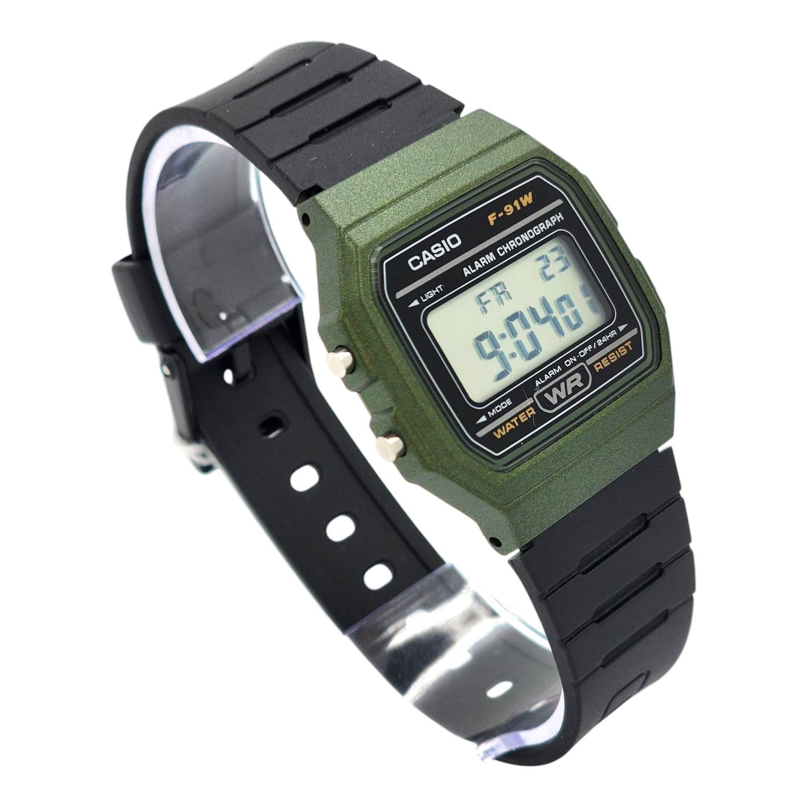 Reloj De Pulsera Casio Colección F-91WM-3A correa resina marco verde-2