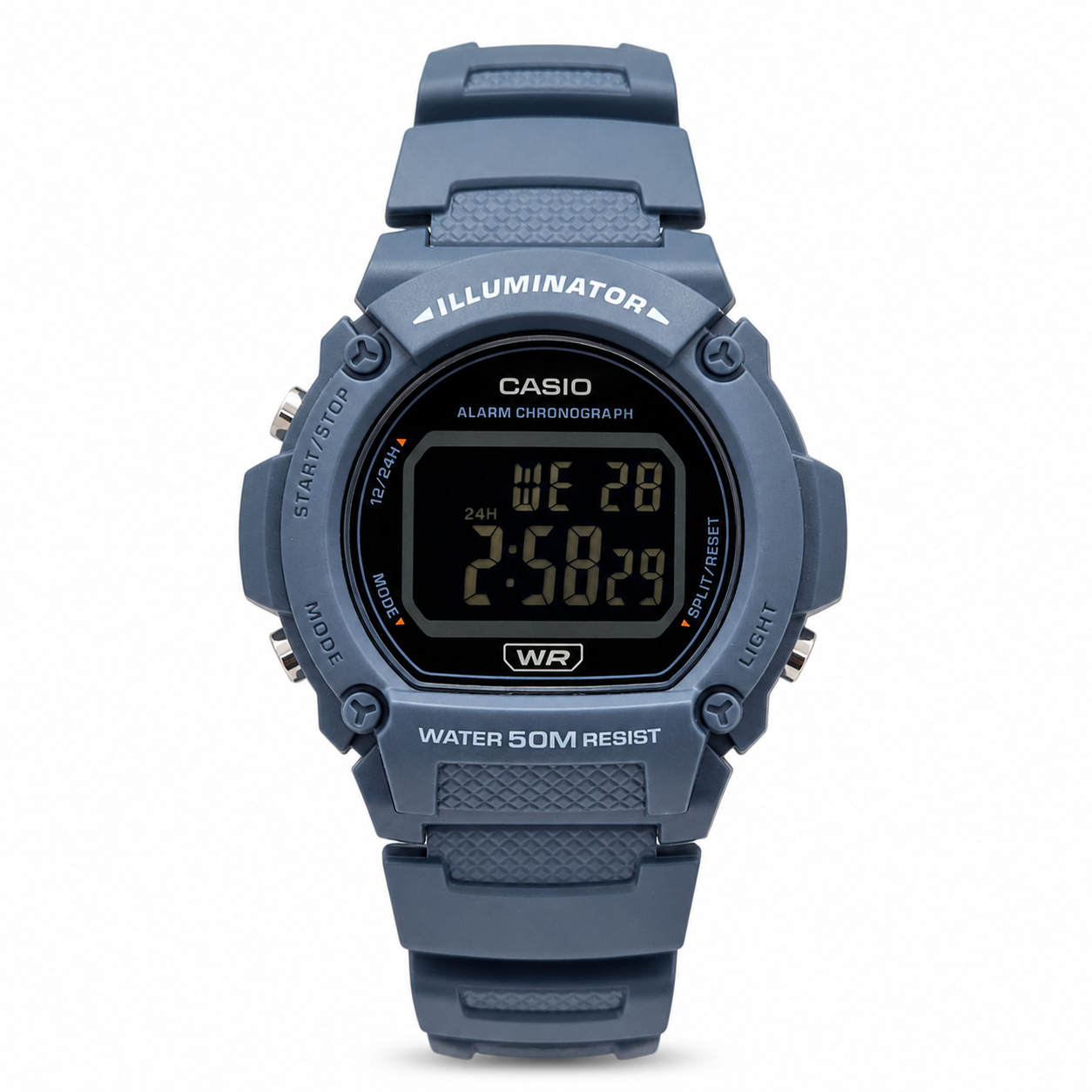 Reloj Pulsera Digital Casio W-219hc-2bvdf Color Azul-0