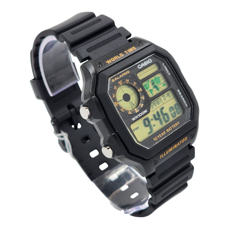 Reloj Casio caballero AE-1200WH-1BV correa resina negro-2