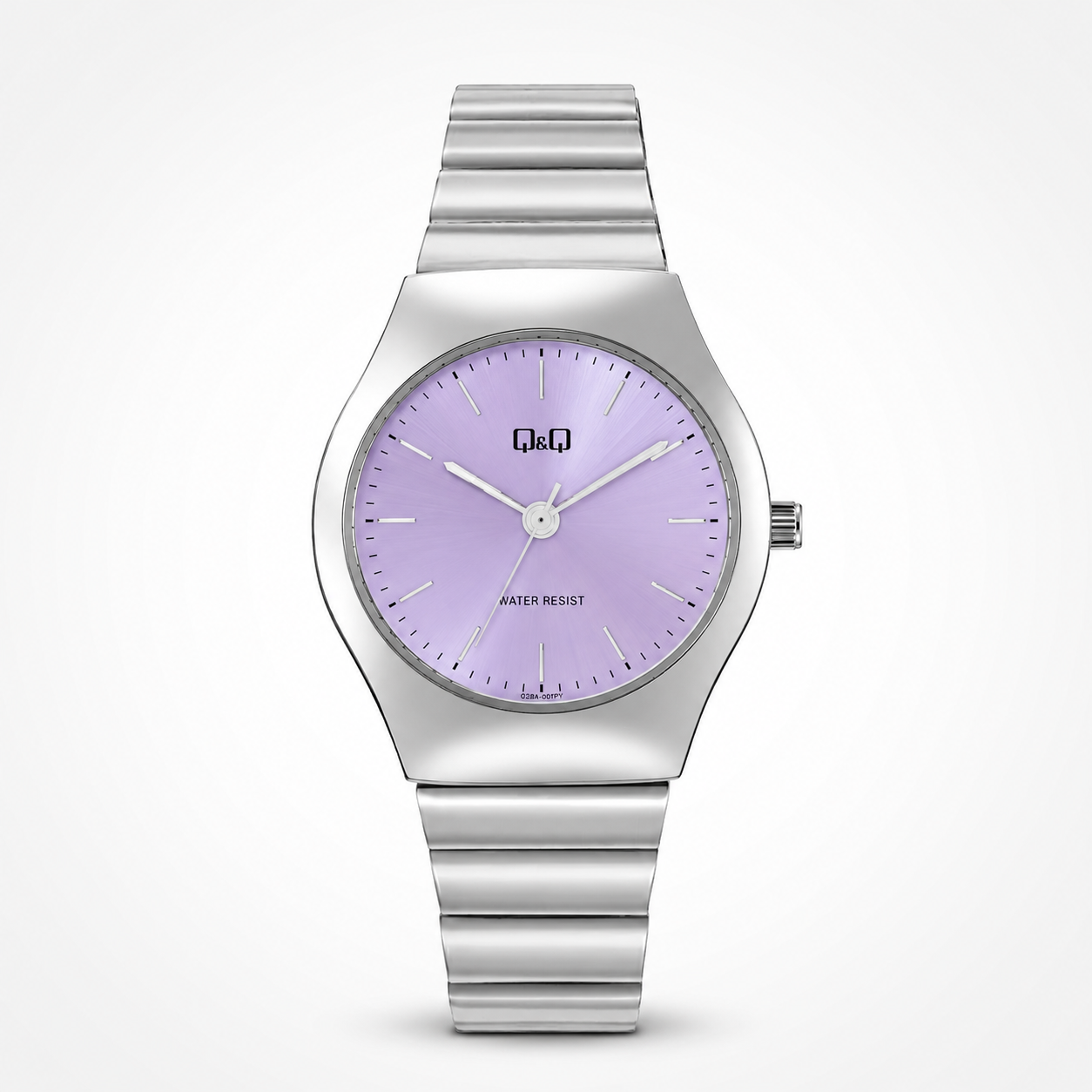 Reloj Q&Q para dama - Q72B-003PY - analógico plateado y rosado-0
