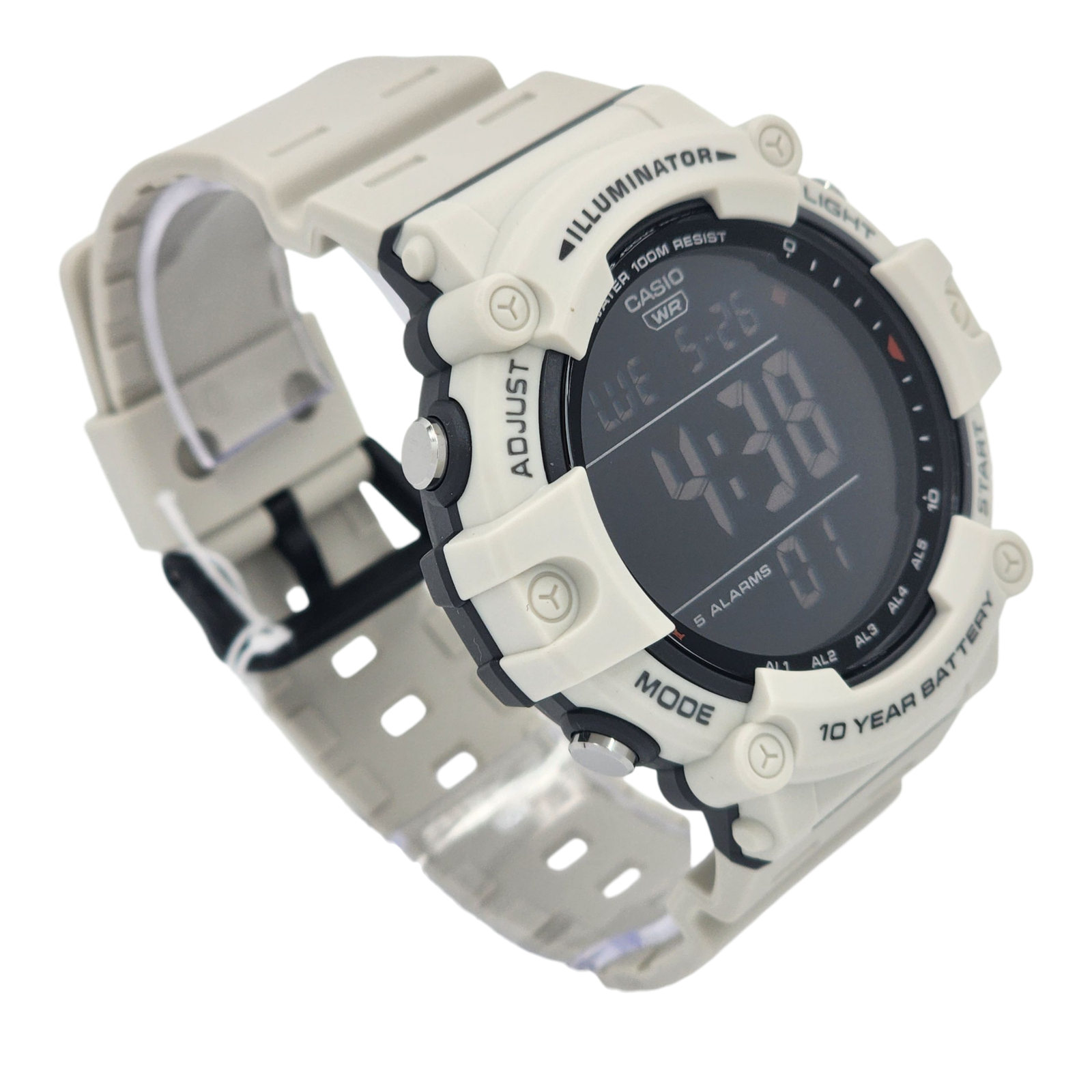 Reloj Y Correa Casio AE-1500WH-8B2 Bisel Blanco Fondo Negro Digital resina-2