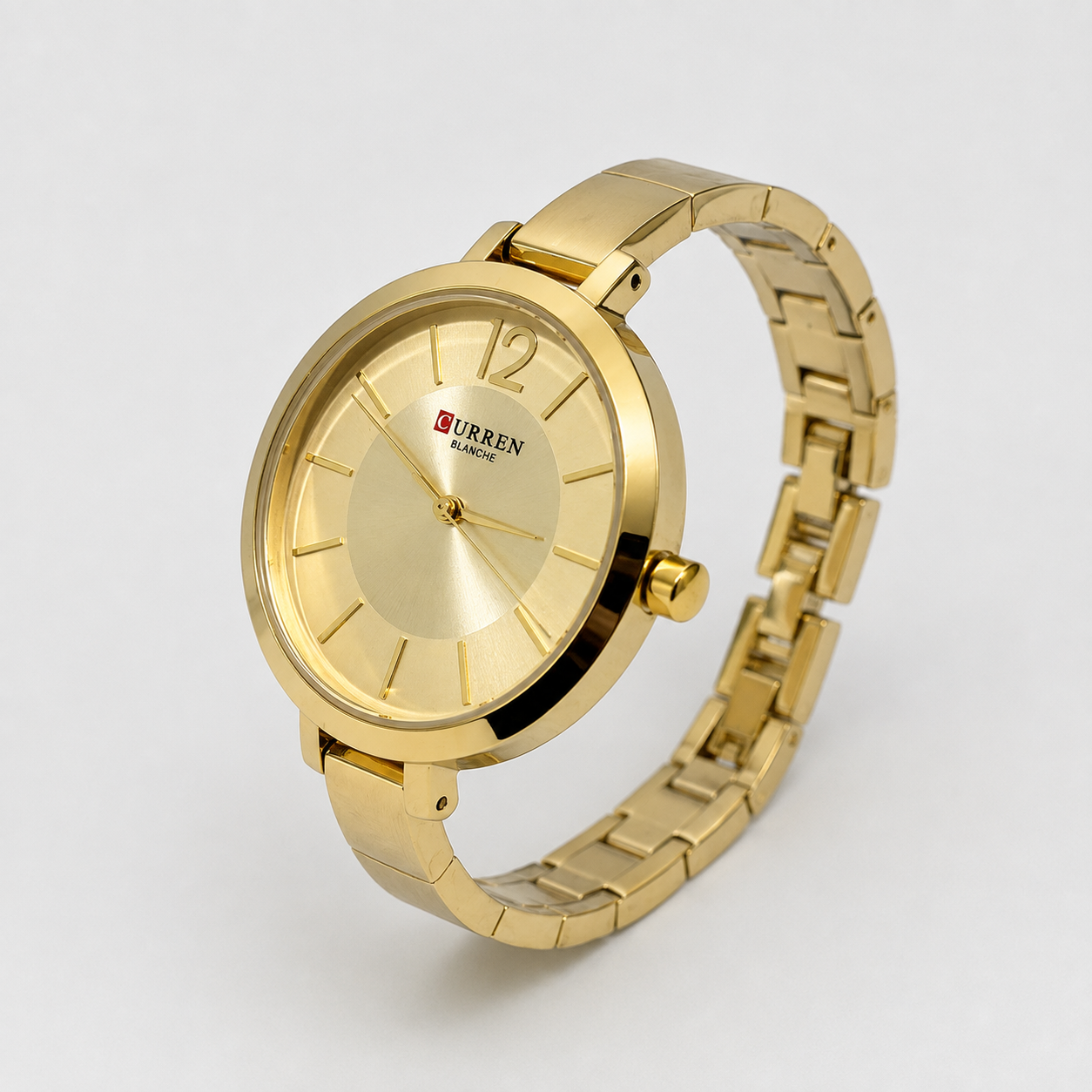 Reloj Curren para dama 9012-4 Metal dorado con esfera dorada-2
