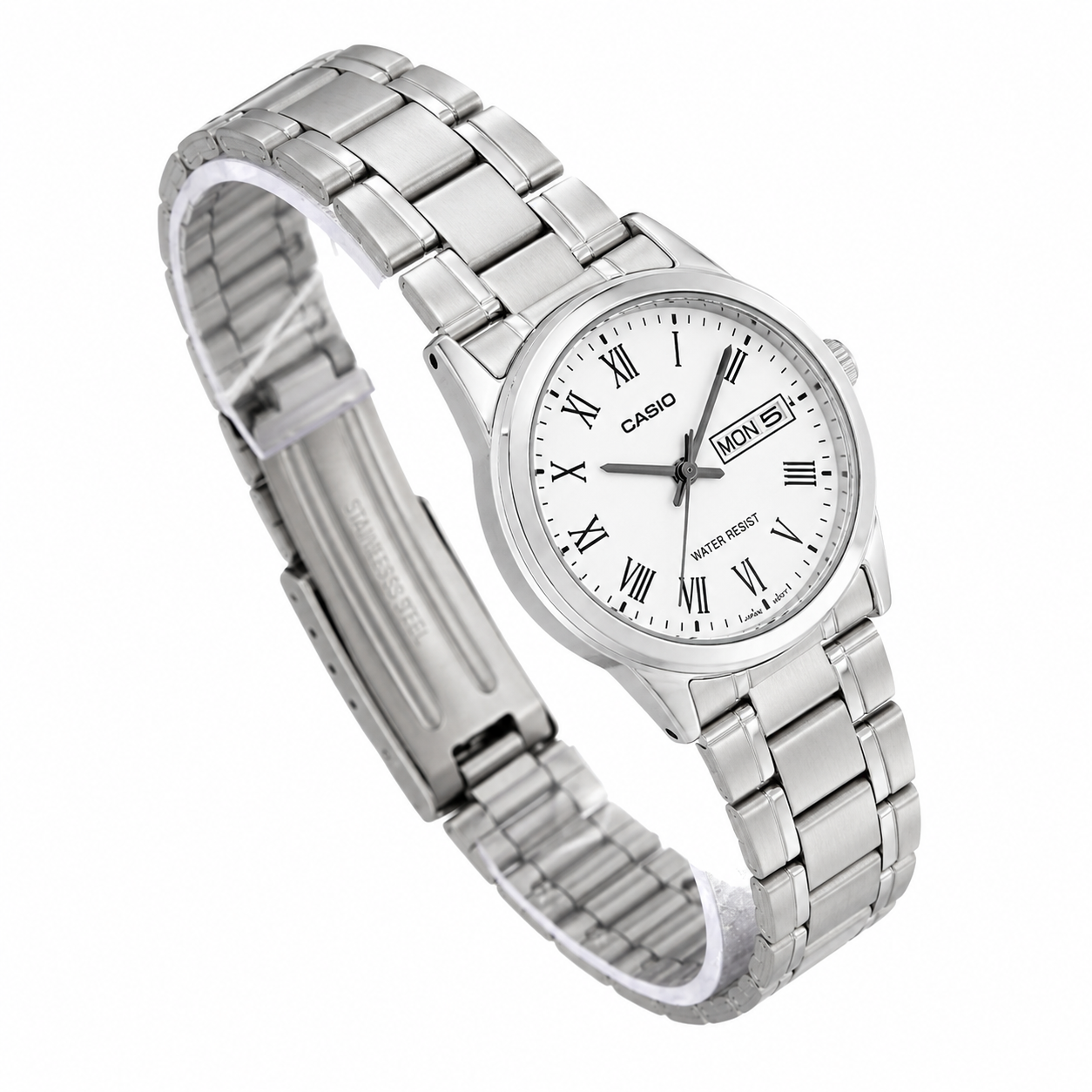 Reloj Casio dama LTP V006D 7B acero inoxidable fondo blanco-2