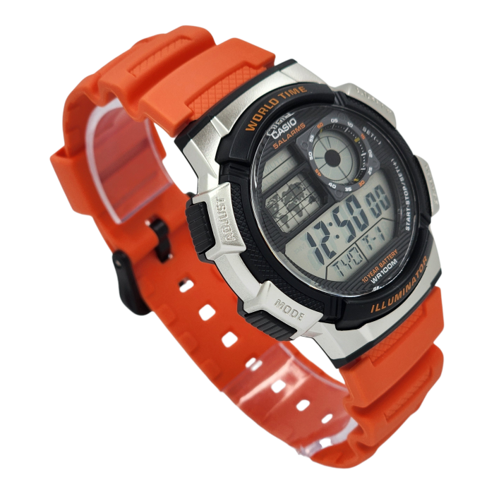 Reloj Pulsera Hombre Casio Youth Series Ae-1000w-4bv Naranja resina-1